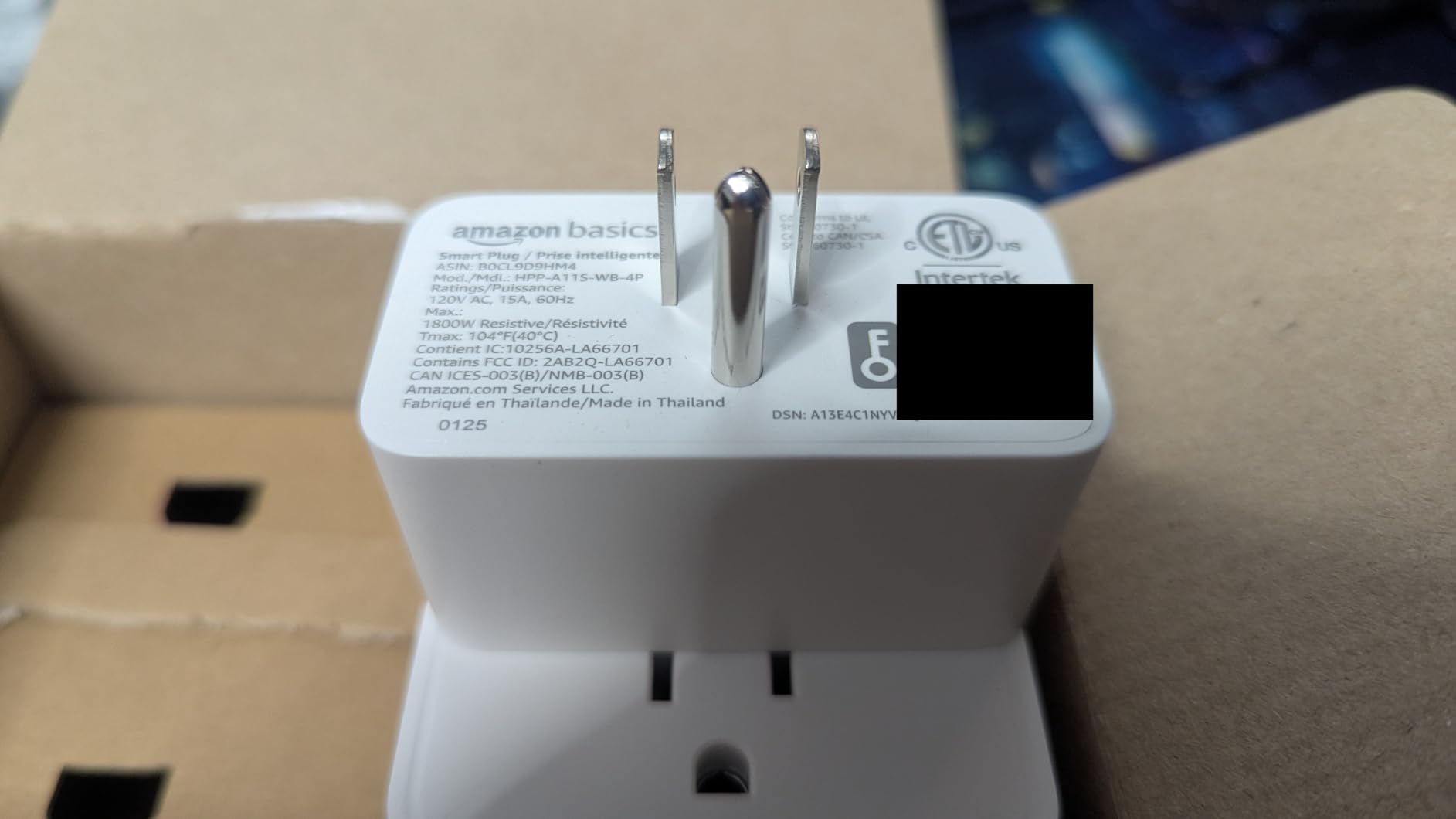 Amazon Basics Smart Plug, Works with Alexa Only, 2.4 GHz Wi-Fi, No Hub Required, 2 Pack, White - Customer Photo 1