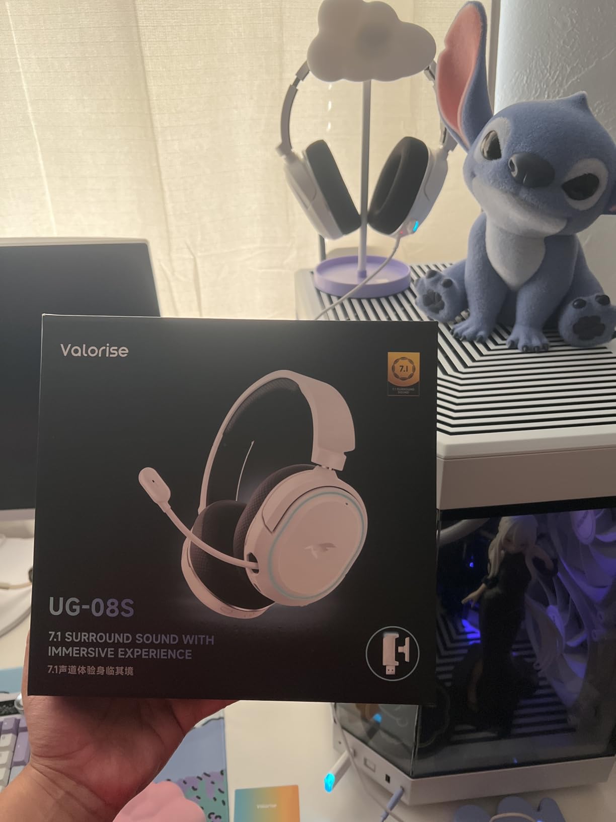 Wireless Gaming Headset, 7.1 Surround Sound, 2.4Ghz USB Gaming Headphones Bluetooth 5.4, 100-Hr Noise Canceling Mic RGB Light, Wireless Headset for PC PS5 PS4 Mac Switch, ONLY Wired Mode Suit for Xbox - Customer Photo 3