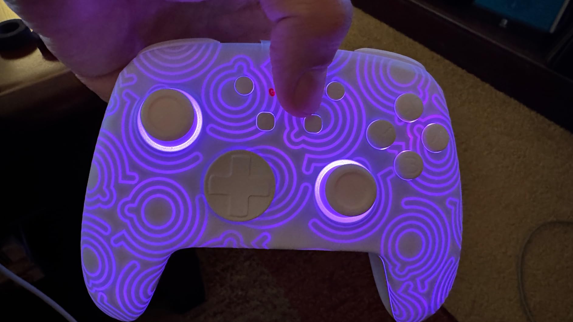 FUNLAB Cute Switch Pro Controller Wireless Compatible with Nintendo Switch 2/OLED/Lite, Grily Hall Effect Controller, Firefly Bluetooth Remote Gamepad Pink with 7 LED Colors/Paddle/Turbo- Cat Paw Pattern - Customer Photo 1