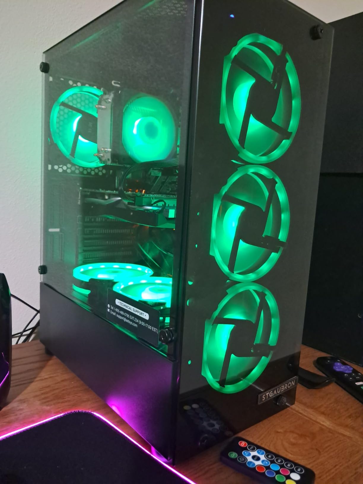 STGAubron Gaming PC Desktop Computer, AMD Ryzen 5 2600 up to 3.9G, GeForce RTX 2060 6G, 16G DDR4, 512G SSD, 600M WiFi, BT 5.0, RGB Fan x4, Windows 11 Home - Customer Photo 1