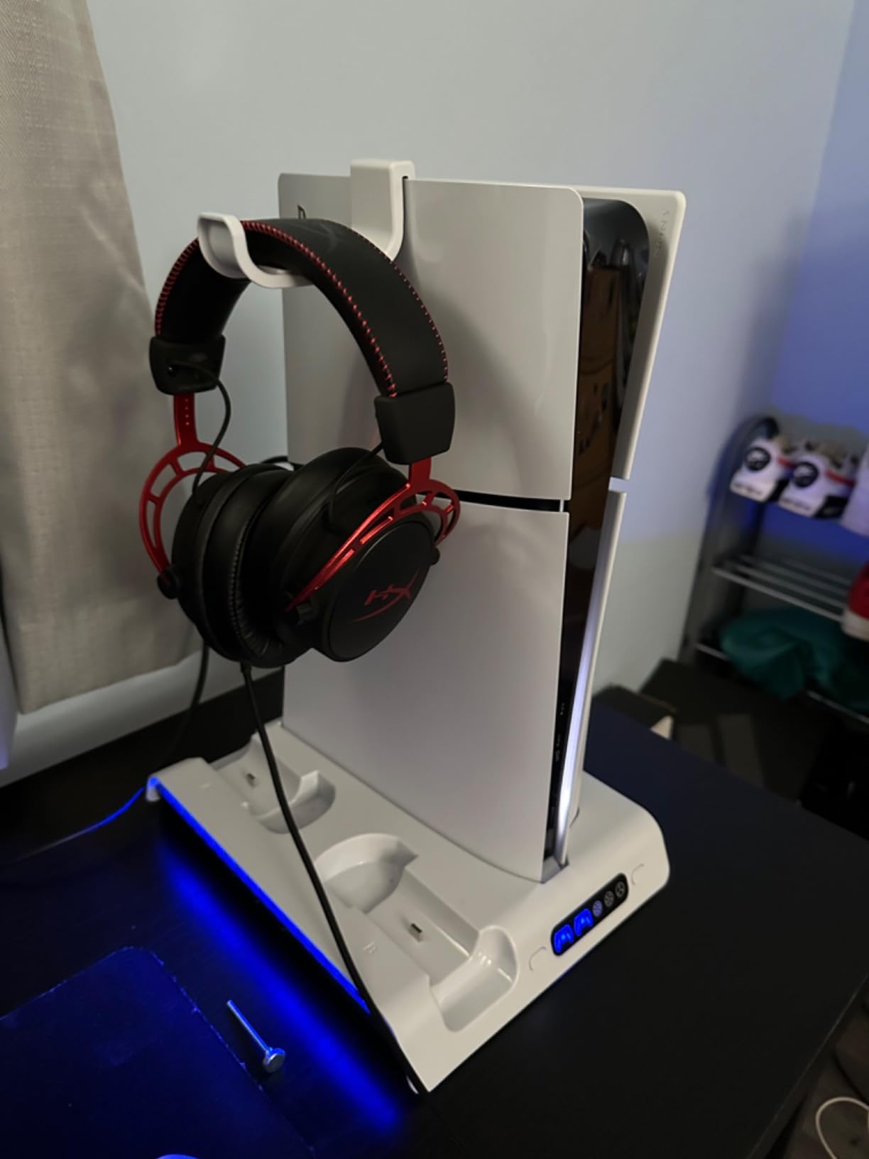 FASTSNAIL Charging Stand with Cooling Fan for PS5 Pro/Slim Console, Vertical Controller Charger Station with 9 RGB Lights & Headset Hook & 3-Level Silent Fan, Cooler Accessories for PS5 Pro/Slim - Customer Photo 1
