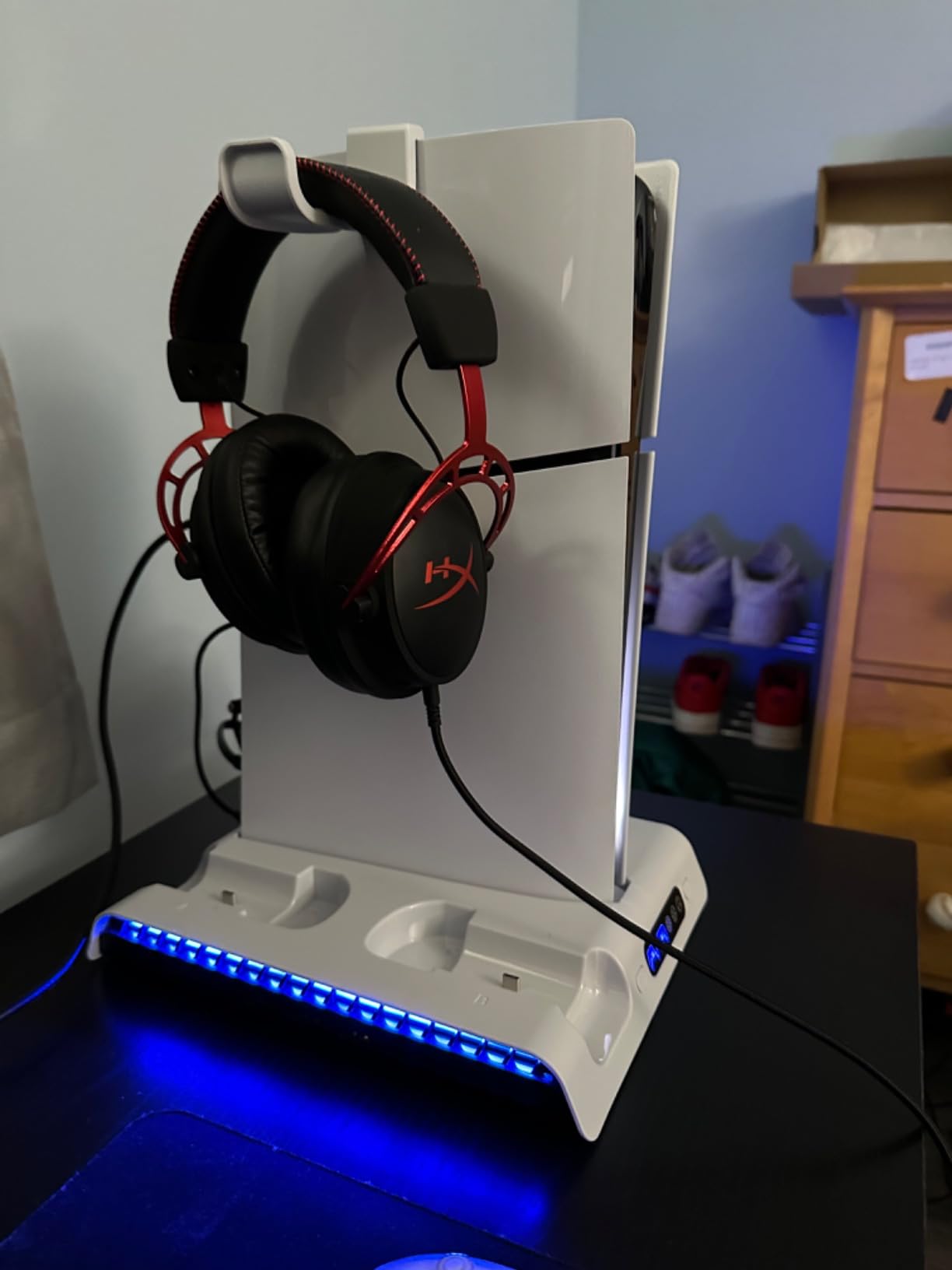 FASTSNAIL Charging Stand with Cooling Fan for PS5 Pro/Slim Console, Vertical Controller Charger Station with 9 RGB Lights & Headset Hook & 3-Level Silent Fan, Cooler Accessories for PS5 Pro/Slim - Customer Photo 2
