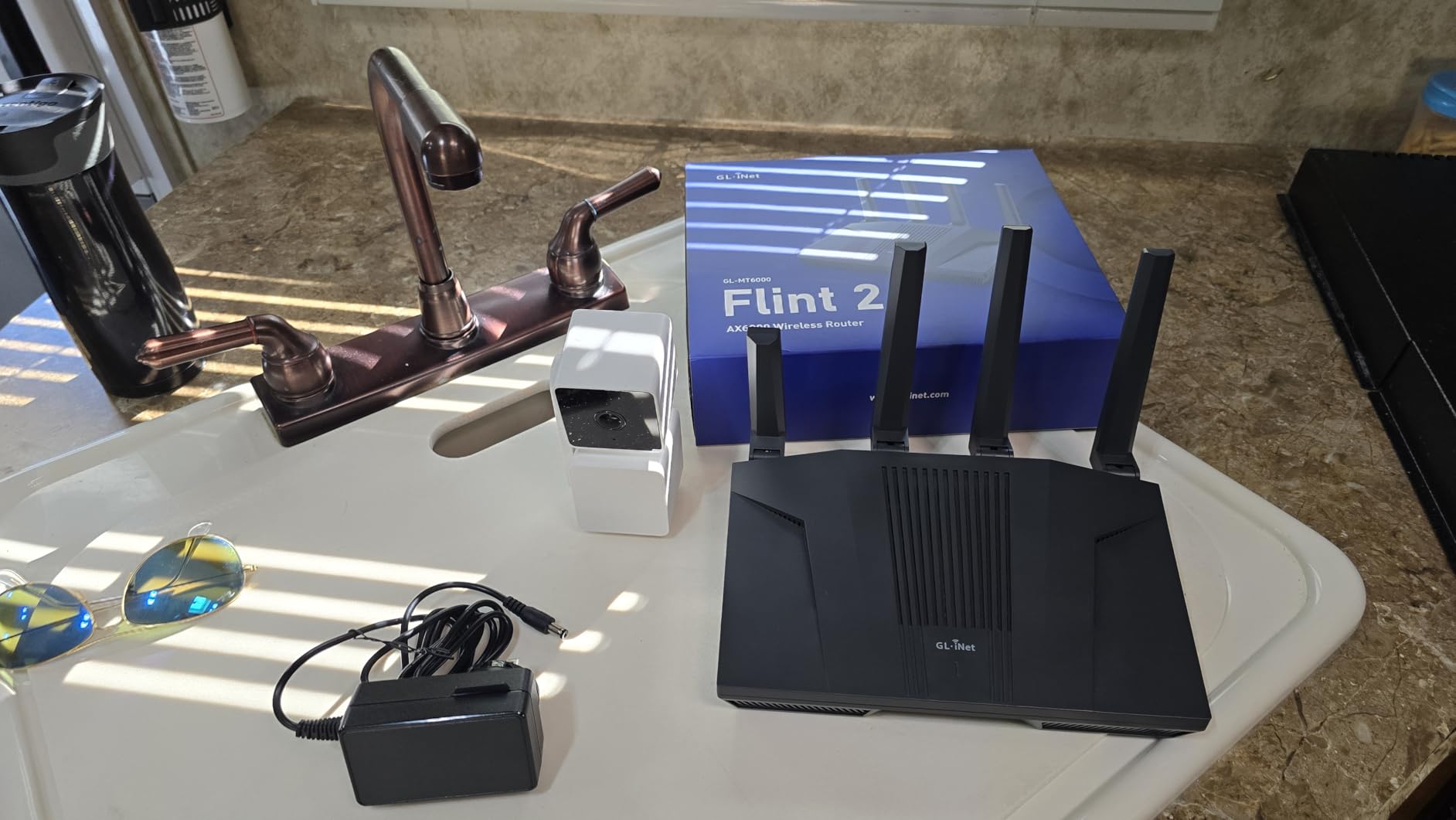 GL.iNet GL-MT6000 (Flint 2) WiFi 6 High Speed Gaming Routers for Wireless Internet, 2 x 2.5G Ethernet Ports for Fiber Optic Modem, Long Range Computer VPN WiFi Router, Home & Business - Customer Photo 4