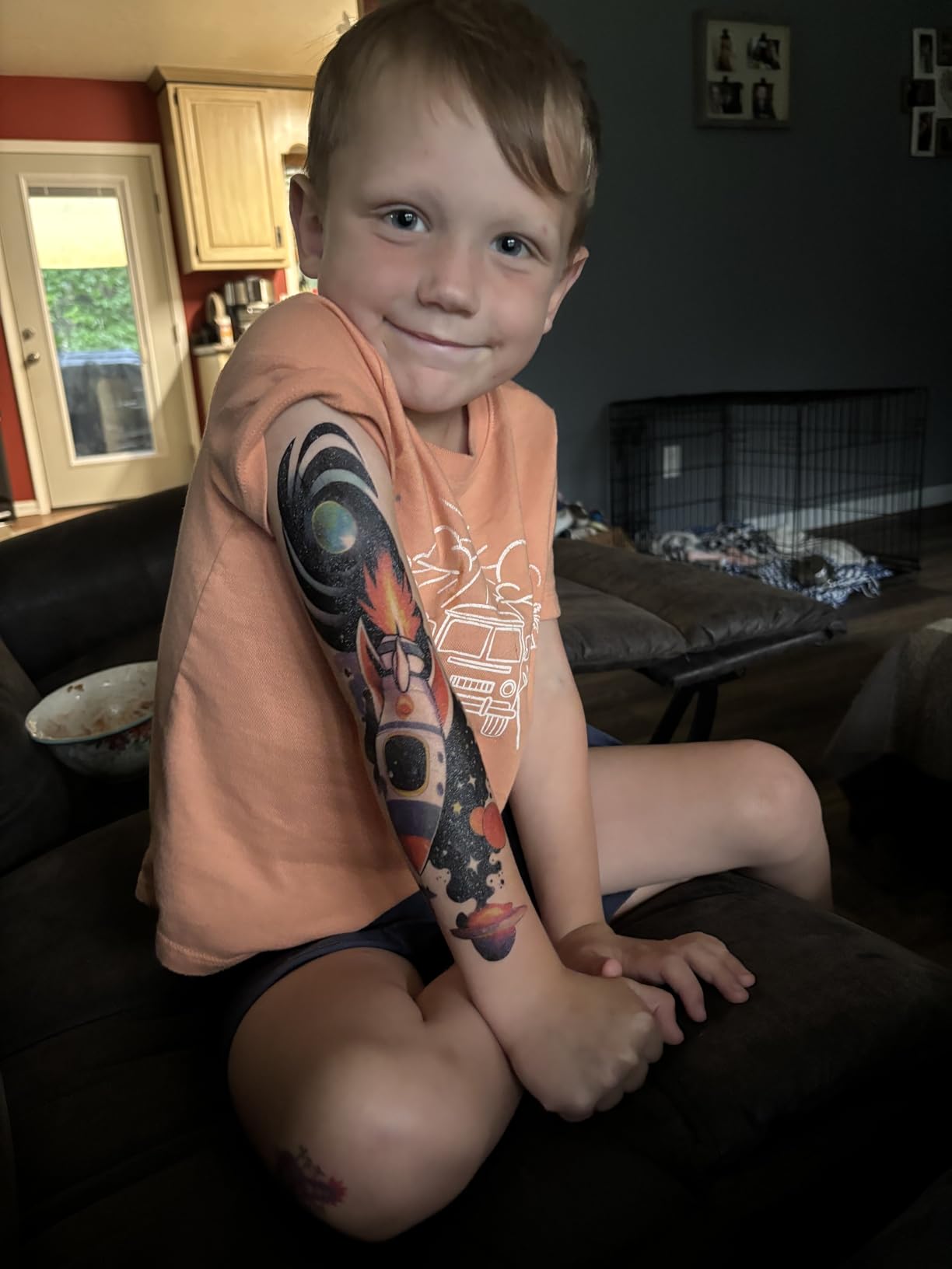 46 Temporary Tattoo for Men Women, 8 Full Arm Shark Dolphin Fake Tattoos, 8 Half Arm Ocean Fish Fake Tattoos, 30 Tiny for Adults Kids Body Tattoos Stickers Waterproof Realistic - Customer Photo 2