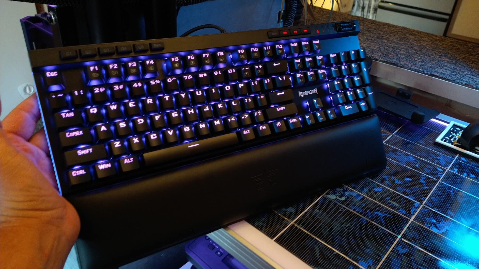 Redragon K580 PRO Wireless RGB Gaming Keyboard, 3-Modes 104 Keys Mechanical Keyboard w/Hot-Swap Socket, Dedicated Media Controls & Onboard Macro Recording, Linear Red Switch - Customer Photo 2