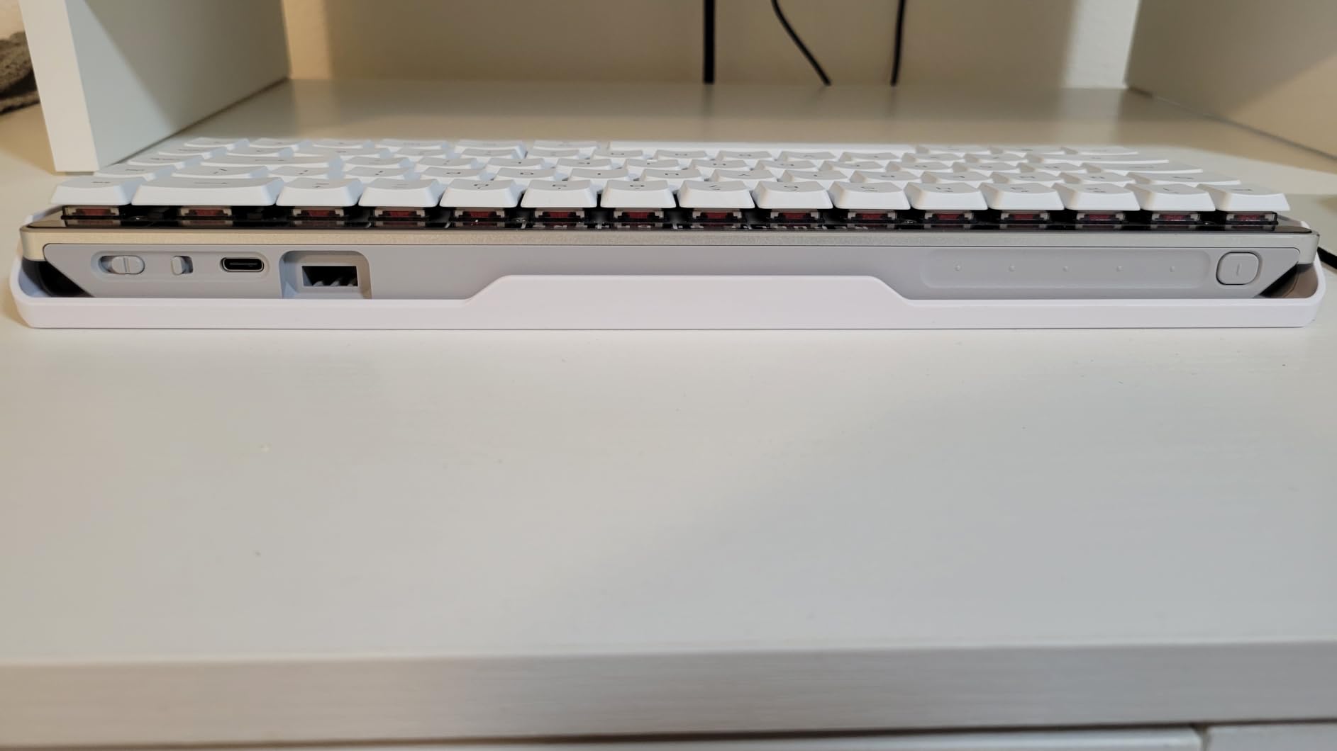 ASUS ROG Falchion RX Low Profile Wireless Gaming Keyboard – 65% Compact TKL, Tri-Mode Connectivity, ROG RX Red Optical Switches, RGB, Touch Panel, Keyboard Cover, PC/Mac Support - White - Customer Photo 2