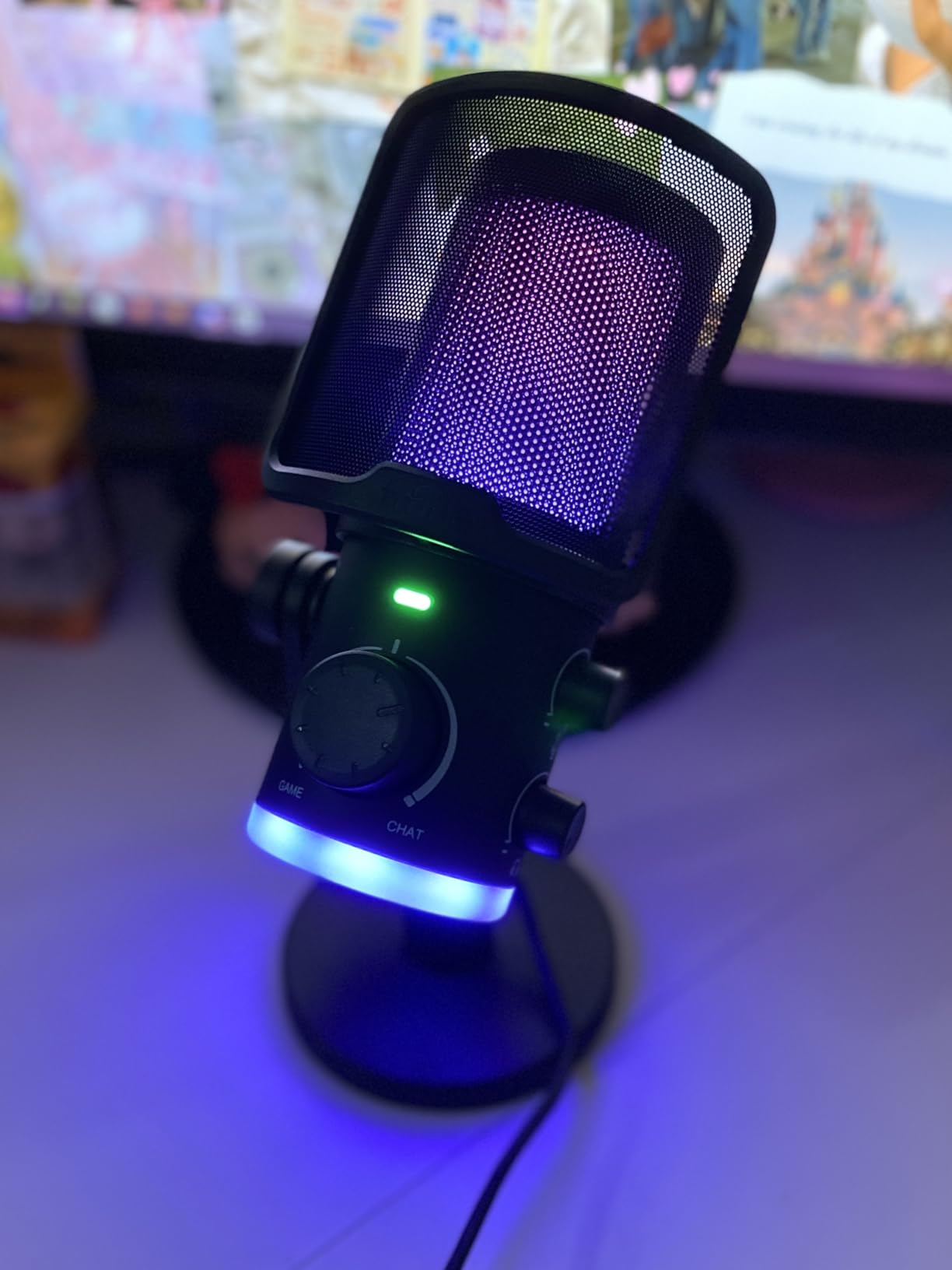 FIFINE Gaming PC Microphone, USB Streaming Microphone with Game Chat Balance, Computer Condenser Desktop RGB Mic with Mute Button, Noise Cancellation for Podcast/Twitch/Discord-AMPLIGAME AM6 - Customer Photo 2