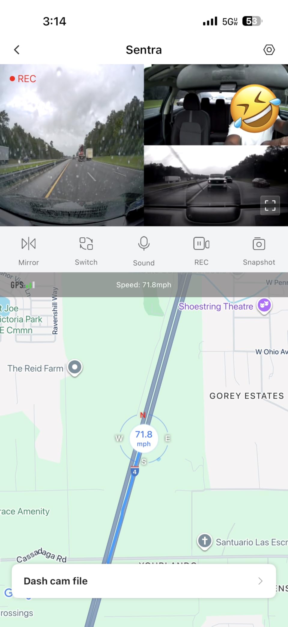 REDTIGER F17 4K 3 Channel Dash Cam, 5GHz WiFi Built-in GPS with 64GB Card, 2160P+1080P+1080P Front and Rear Inside, Triple Car Camera with 3 Inch Screen, IR Night Vision, G Sensor, WDR, Parking Mode - Customer Photo 2