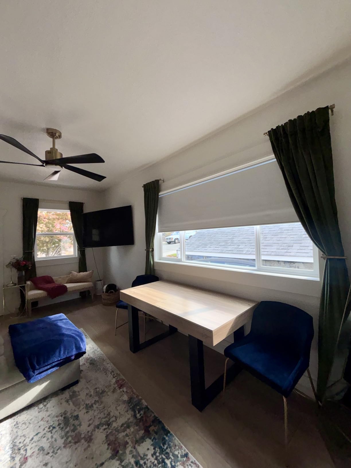 Motorized Roller Shade with Remote Control, Blackout Electric Shade for Windows Compatible with Alexa Google via Hub, Rechargeable Smart Window Blind Customized Size (Fabric Grey) - Customer Photo 2