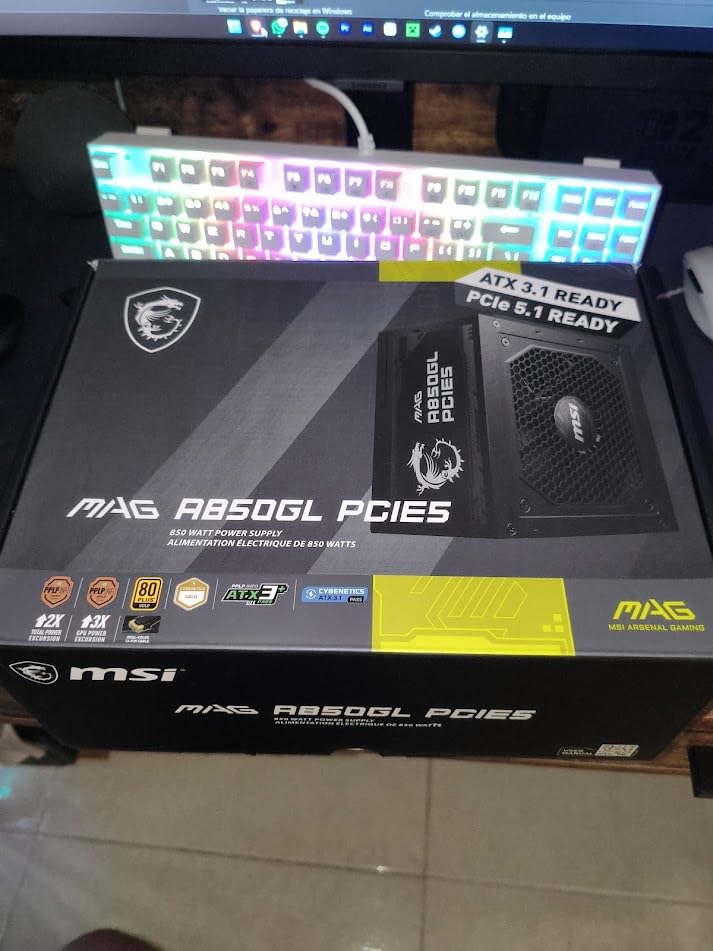 MSI MAG A1000GL PCIE5, Fully Modular Compact Gaming 1000W Power Supply, 80+ Gold, ATX 3.1 & PCIe 5.1 Ready, Native Dual-Color 12V-2x6 Cable, 10 Year Warranty - Customer Photo 2