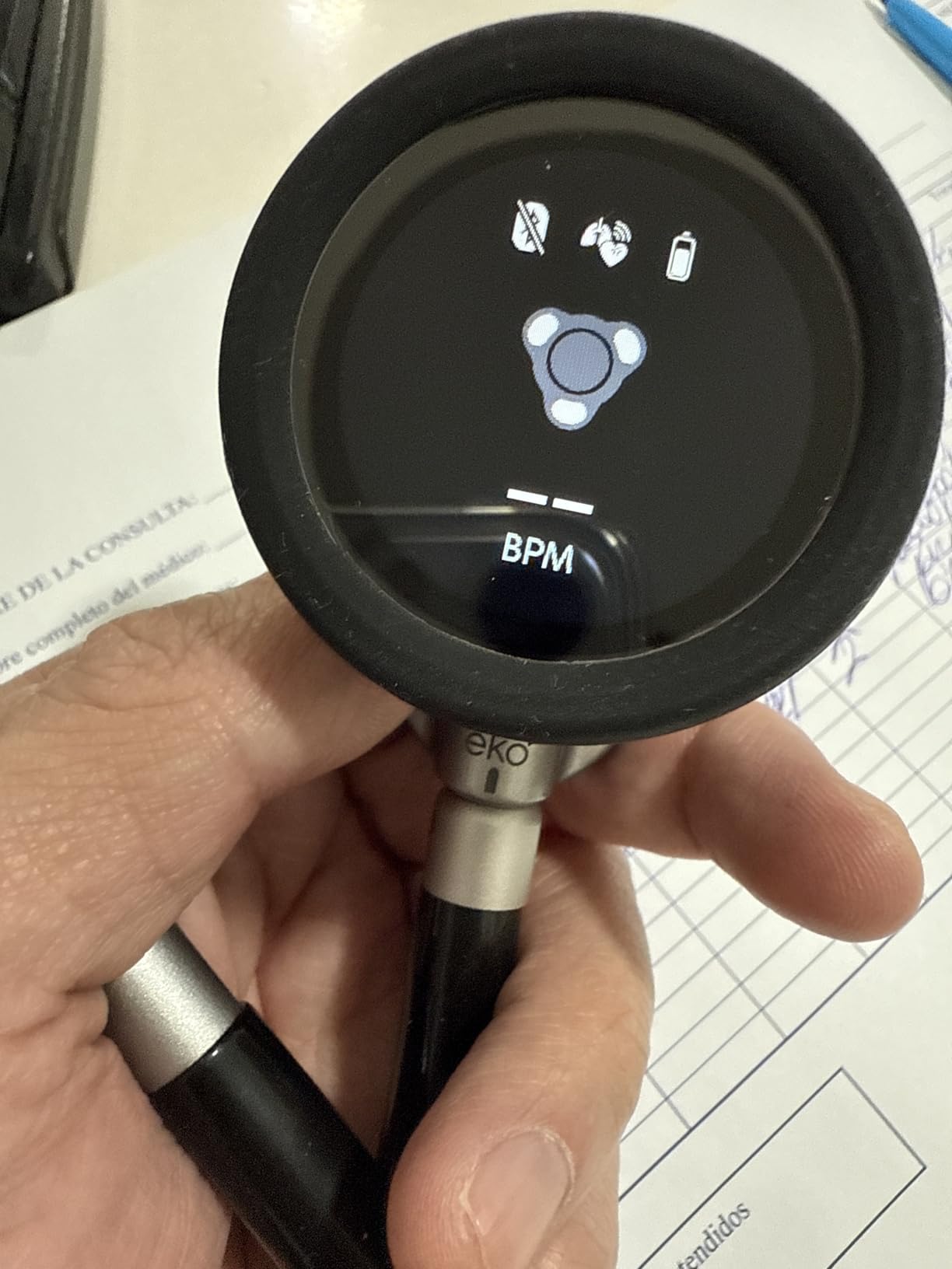 CORE 500™ Digital Stethoscope — 40x Amplification, Active Noise Cancellation, 3-Lead ECG, FDA-Cleared AI with Eko+, Full-Color Display, Reimbursement Eligible — Silver, COR501 - Customer Photo 1