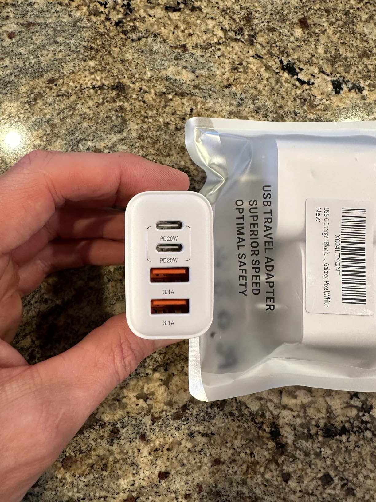 USB C Charger Block, 40W 4 Ports Type C Fast Phone Charging Blocks Cube PD USBC Wall Plug+QC 3.0 USB A Charger Brick Box Power for iPhone 17/16/15/14/13/12 Pro Max, iPad, Samsung Galaxy, Pixel, 2Pack - Customer Photo 4