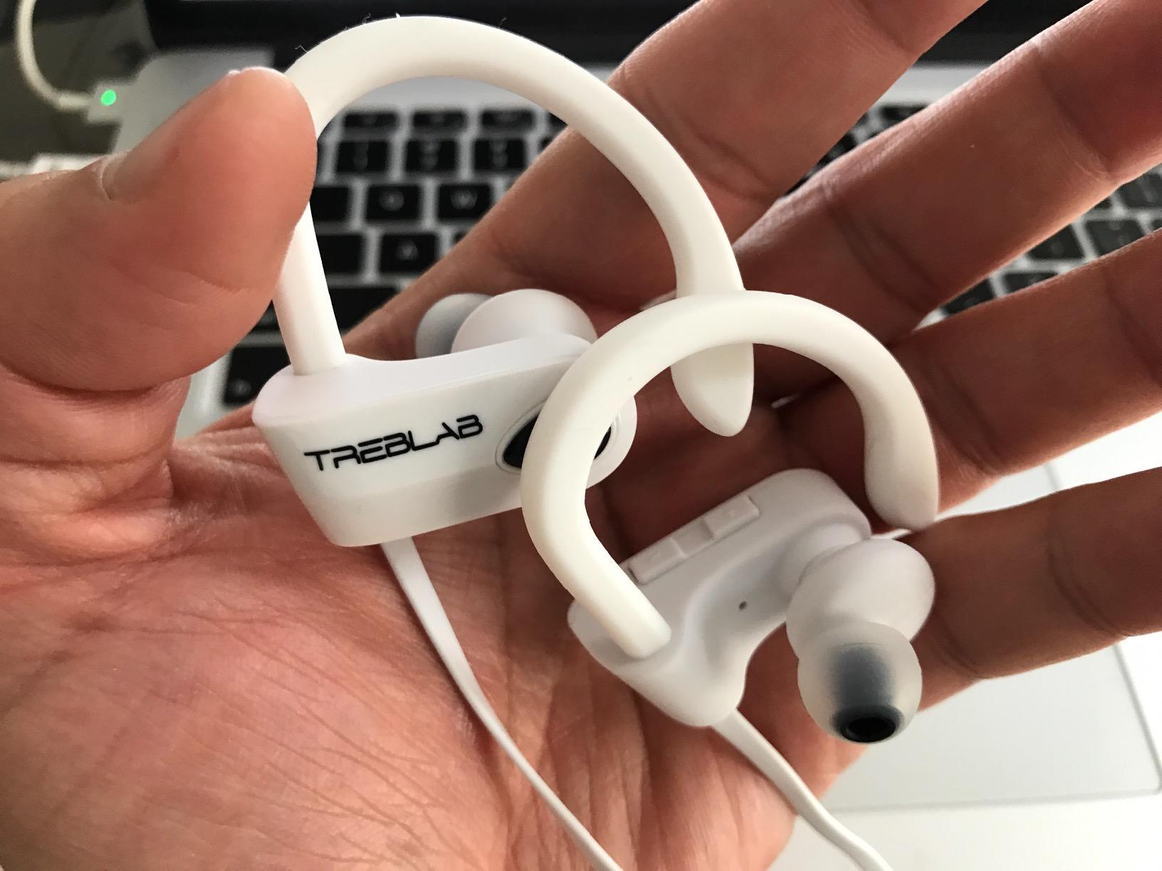TREBLAB XR500 Bluetooth Running Headphones, IPX7 Waterproof, Noise Cancelling, Secure-Fit, Wireless Sport Earbuds with Mic - Customer Photo 1