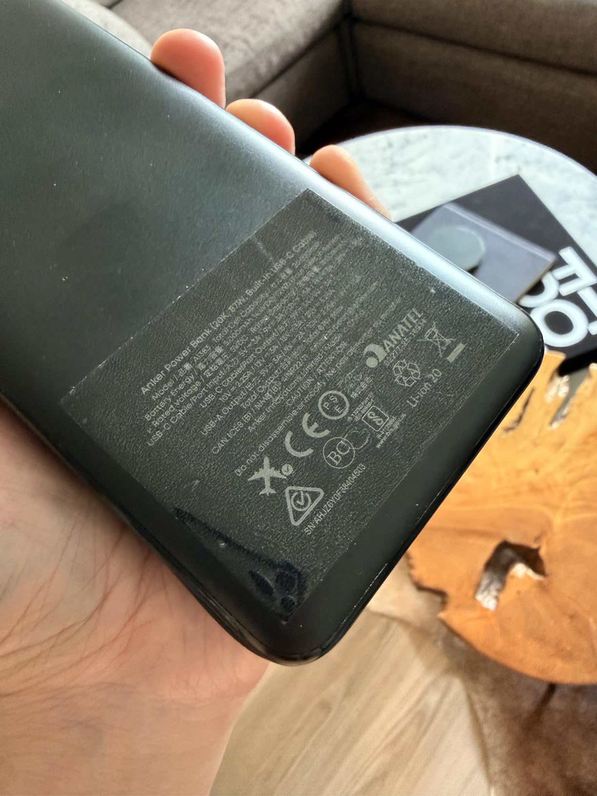 Anker Power Bank, 20,000mAh Travel Essential Portable Charger with Built-in USB-C Cable, 3-Port 87W Max Fast Charging Battery Pack, for MacBook, iPhone 16/15 Series, Samsung, Switch, and More - Customer Photo 1