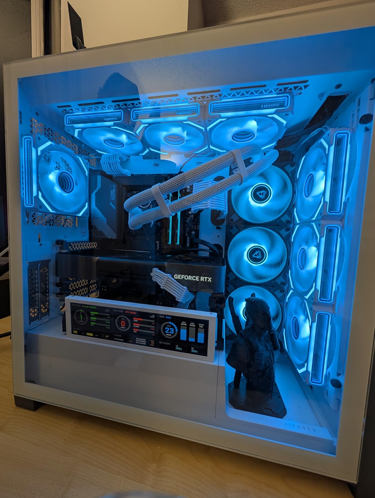 AsiaHorse COSMIQ-RE-Black 120mm Case Fan, Infinity Mirror FDB Reverse Fan with 5V 3-PIN Connector and Small Controller, Daisy Chain PWM PC RGB Fans for Cases CPU Liquid Coolers, 3Pack - Customer Photo 4