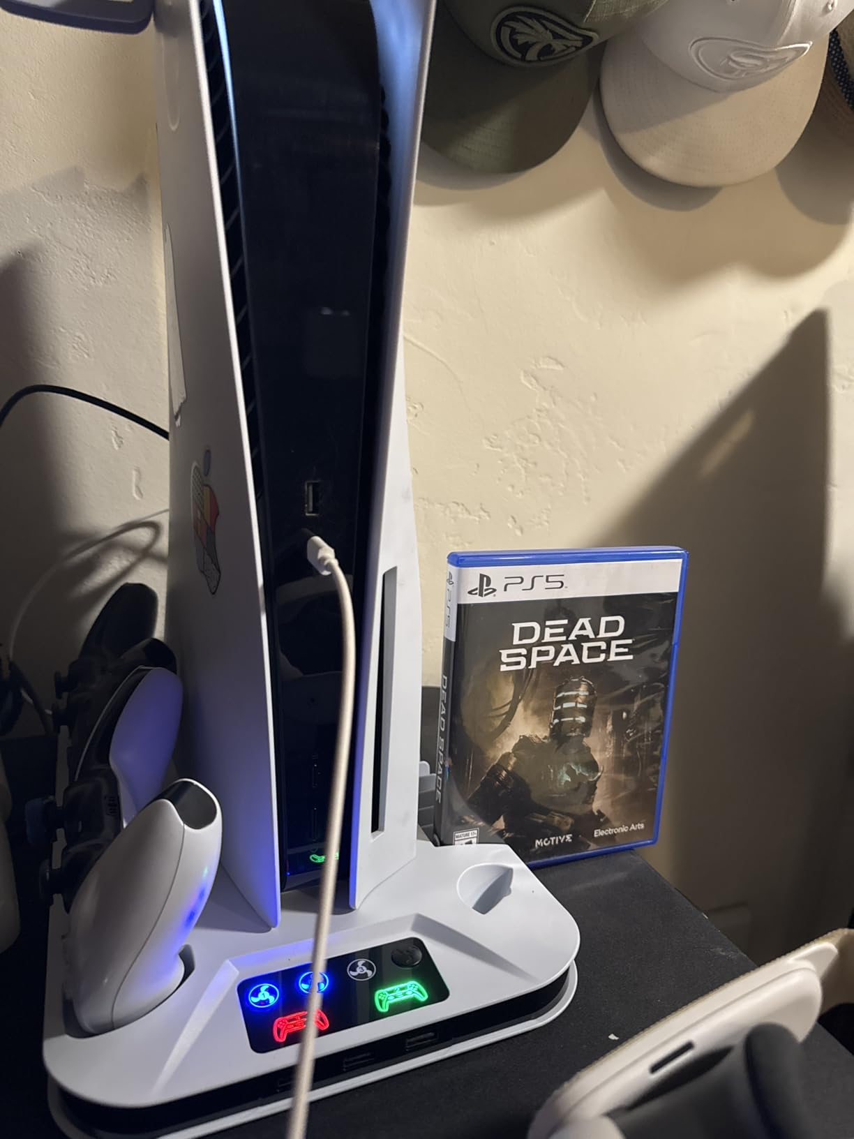 PS5/Slim/Pro Cooling Station with Controller Charging Station for Sony Console Playstation 5 Slim&Standard Disc/Digital Console, PS5 Pro Stand Cooler Accessories Incl Cooling Fan/3 USB Hubs - Customer Photo 2