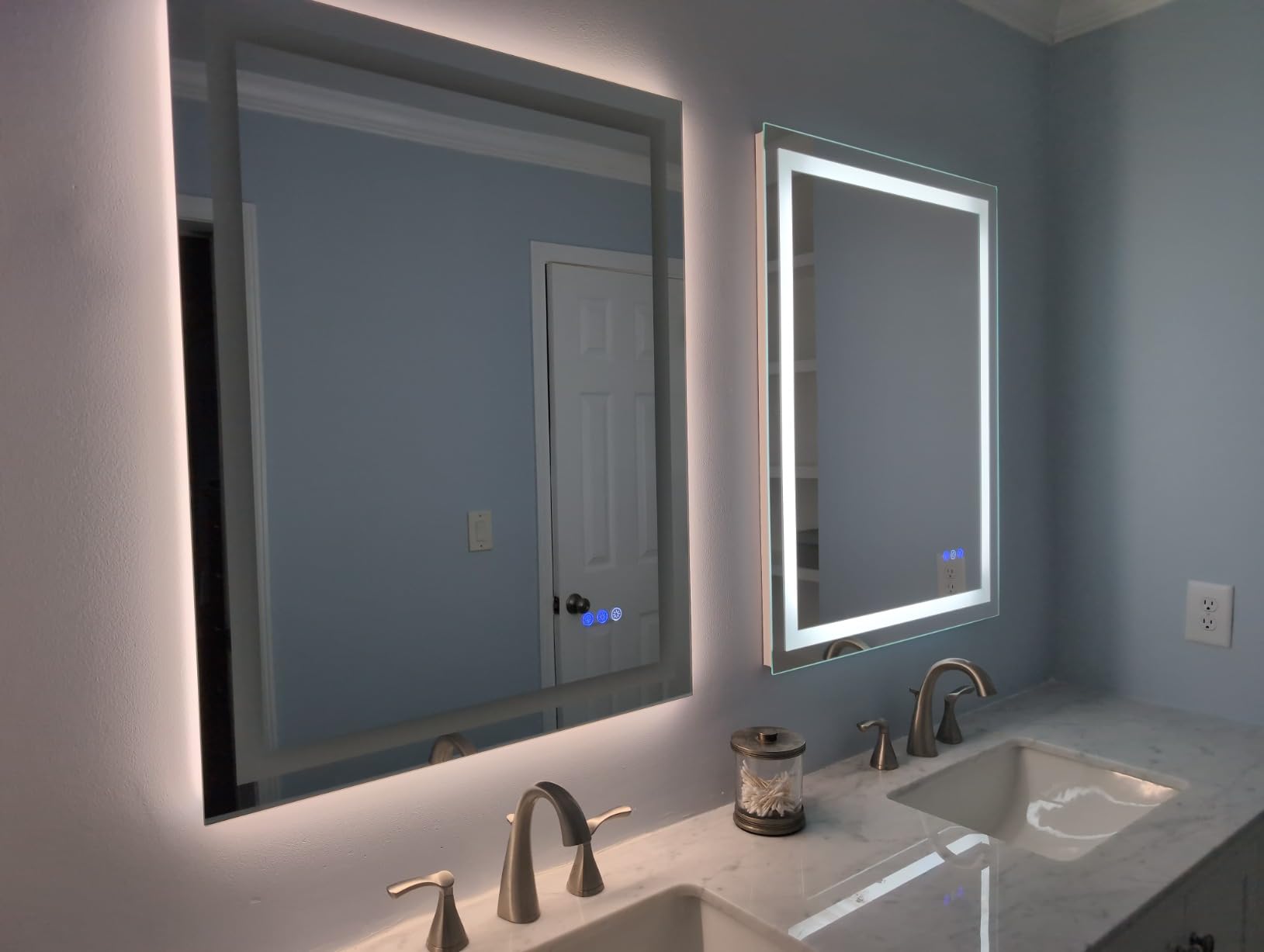 Moonee 36x28 Inch LED Bathroom Mirror with Lights, Frontlit & Backlit Wall Vanity Mirror with 3 Colors Dimmable Anti Fog Bathroom Mirrors, with HD Tempered Glass, Water Proof,Decor Vanity Mirror - Customer Photo 1