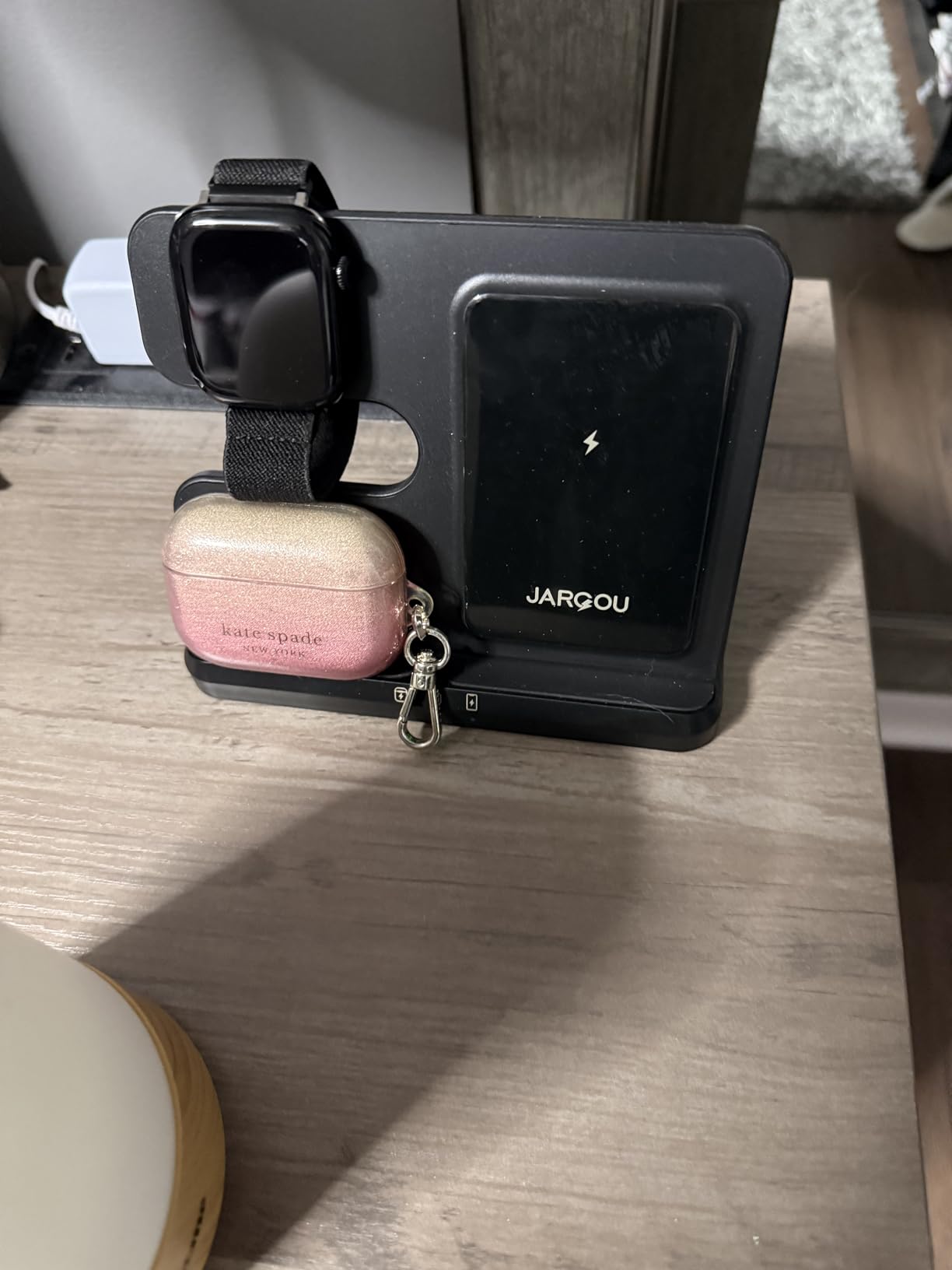 JARGOU 3 in 1 Wireless Charging Station Wireless Charger for iPhone 15 14 13 12 11 Pro Max/X/8 Charging Station for Apple Watch Ultra SE 9 8 7 6 5 4 3 2 for AirPods 2/3/Pro/Pro 2 - Customer Photo 4