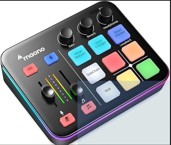 MAONO Gaming Audio Mixer, Audio Interface with Pro-preamp, RGB, Bluetooth, 48V Phantom Power for Live Streaming, Podcasting, Content Create, Gaming MaonoCaster G1 NEO (Not for USB Mic) - Customer Photo 3