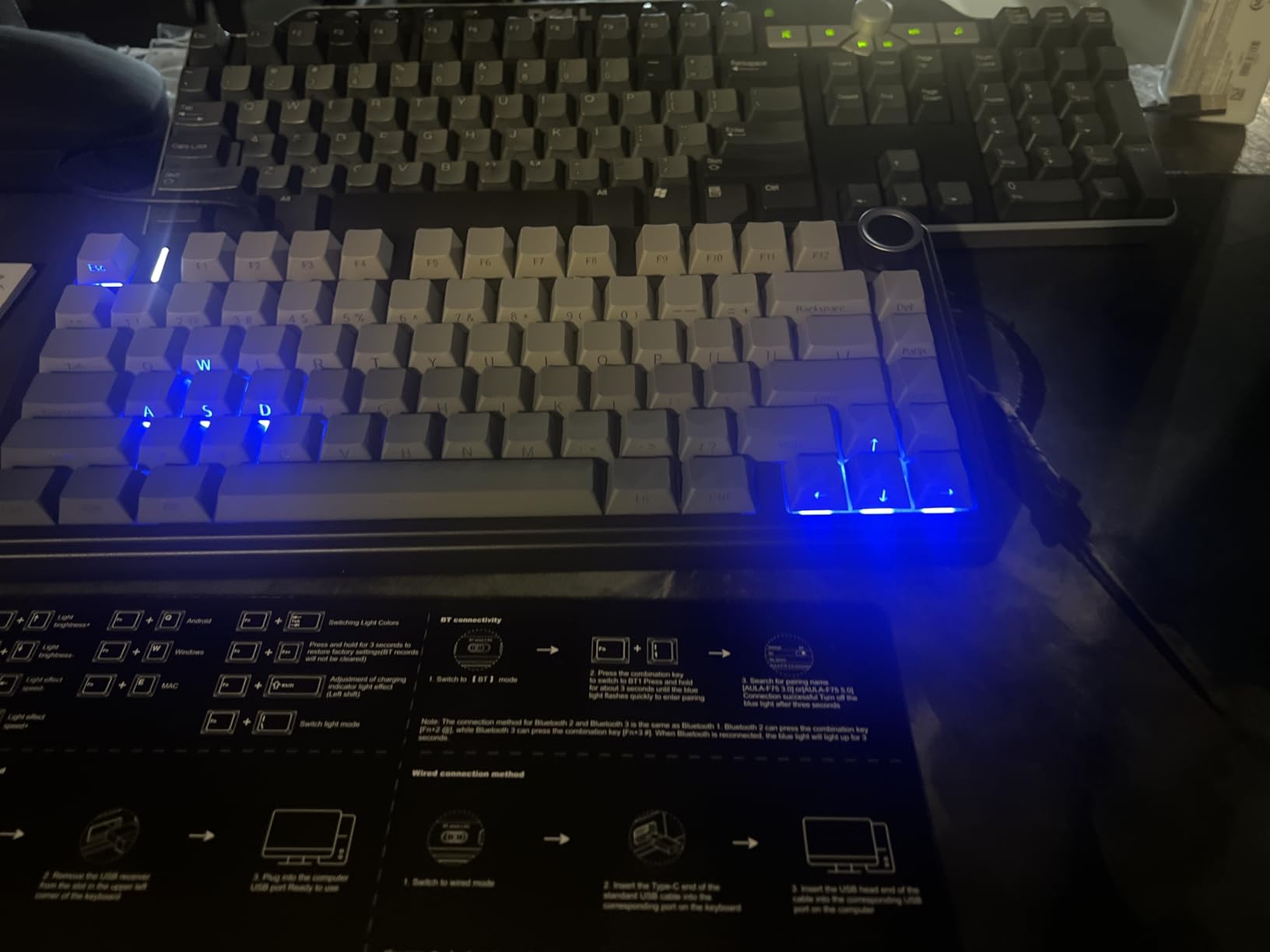AULA F75 Pro Wireless Mechanical Keyboard, 75% Hot Swappable Custom Keyboard with Knob, RGB Backlit, Pre-lubed Reaper Switches, Side Printed PBT Keycaps, 2.4GHz/USB-C/BT5.0 Mechanical Gaming Keyboards customer photo 2