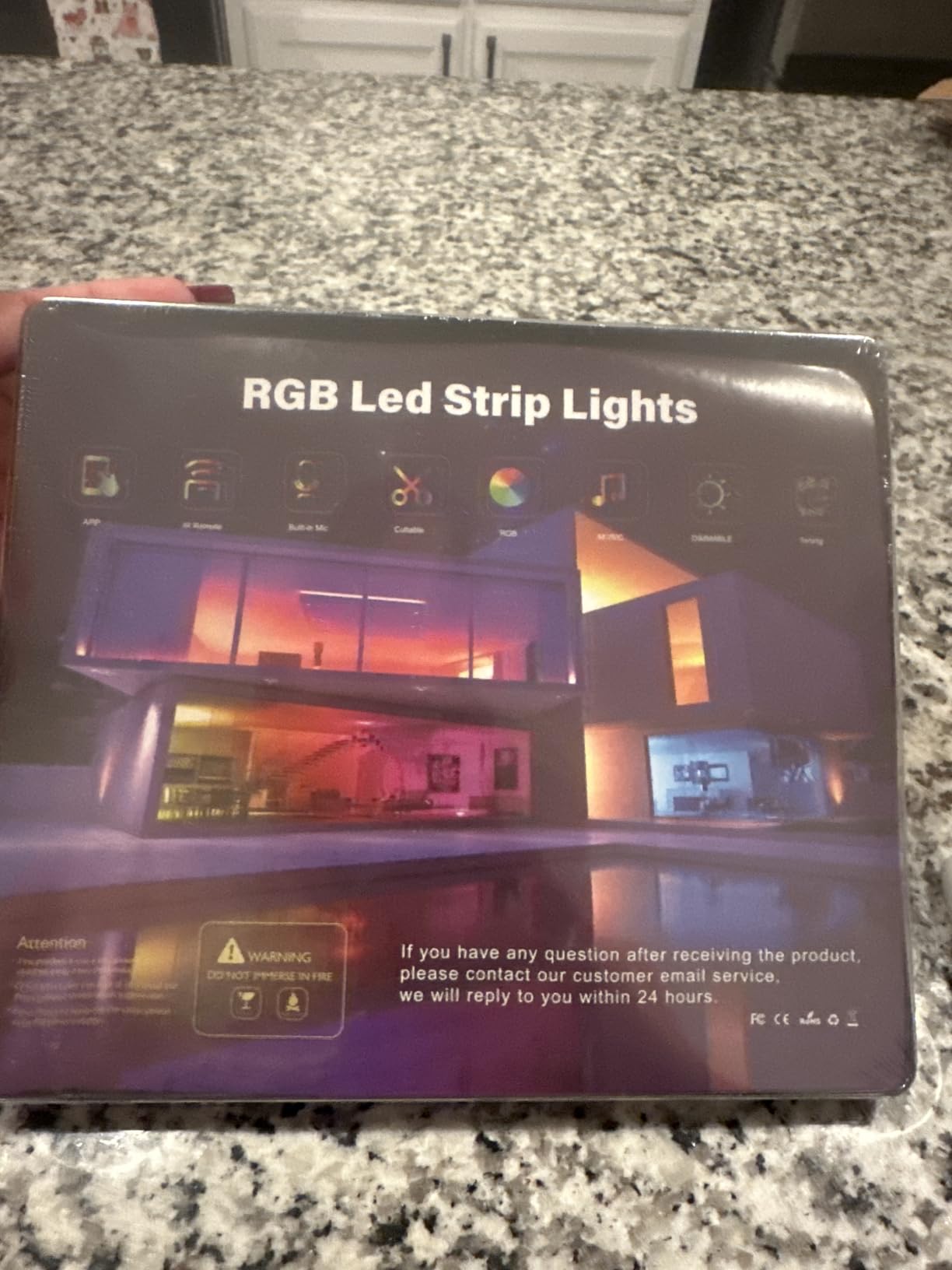 Led Lights for Bedroom 50ft (1 Roll), Color Changing RGB Led Strip Lights with 60 Keys Remote and App Control, Music Sync Led Lights for Room Kitchen Party Home Decor - Customer Photo 1