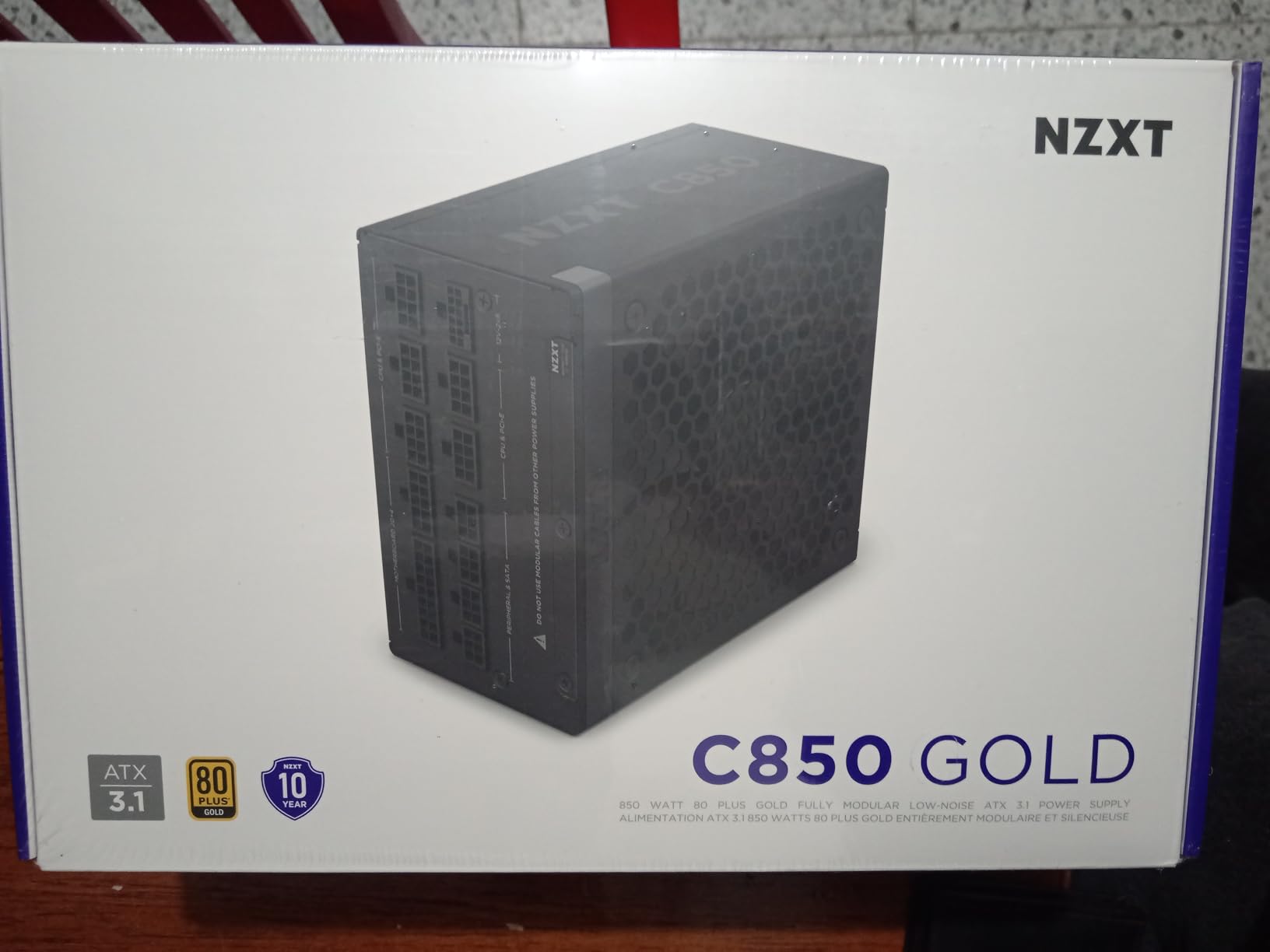 NZXT C850 Gold ATX 3.1 - Fully Modular Low-Noise PC Gaming Power Supply - 850 Watts - 80 Plus Gold - 12V-2x6 Connector - Zero Fan Mode - 100% Japanese Capacitors - Black - Customer Photo 4