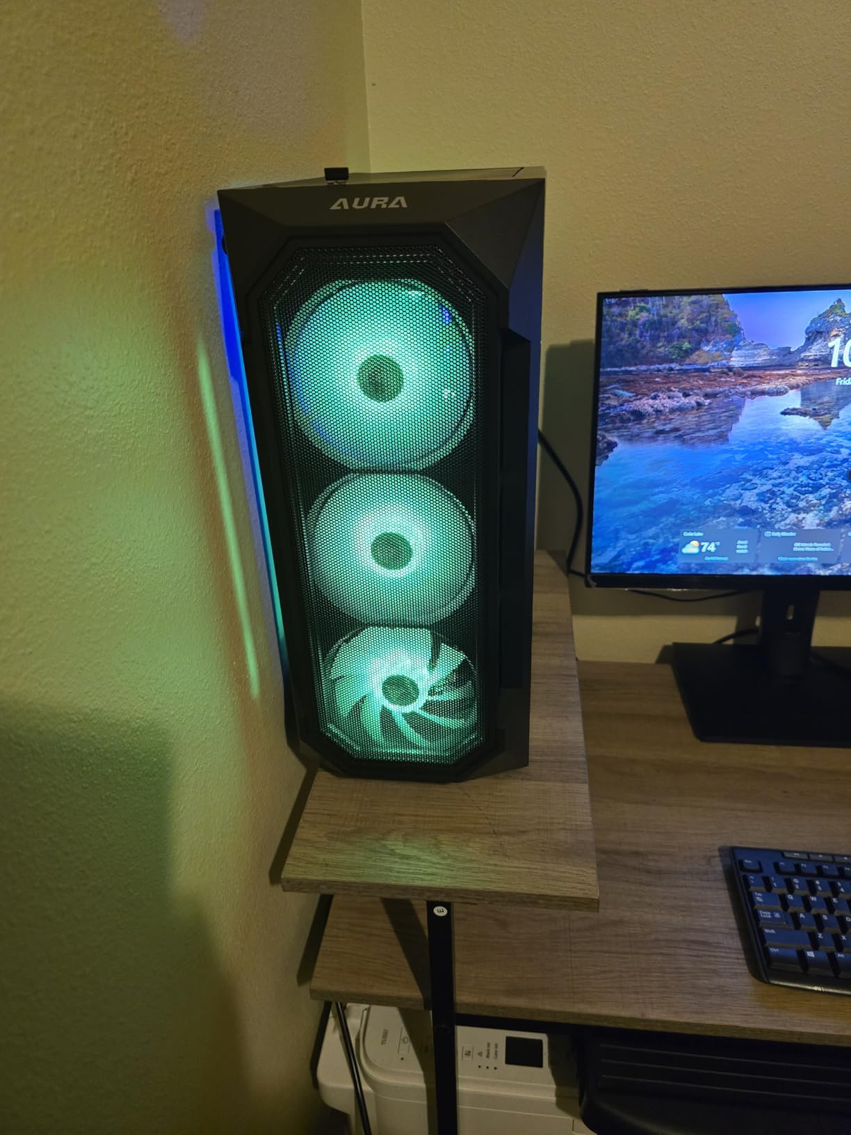 GAMDIAS ATX Mid Tower Gaming Computer PC Case Tempered Glass, Built-in 4X 120mm ARGB Case Fans, Front Airflow Mesh, Up to 6x120mm Fans, 340mm GPU/VGA, 360mm AIO/Radiator, 160mm CPU Cooler - Customer Photo 2