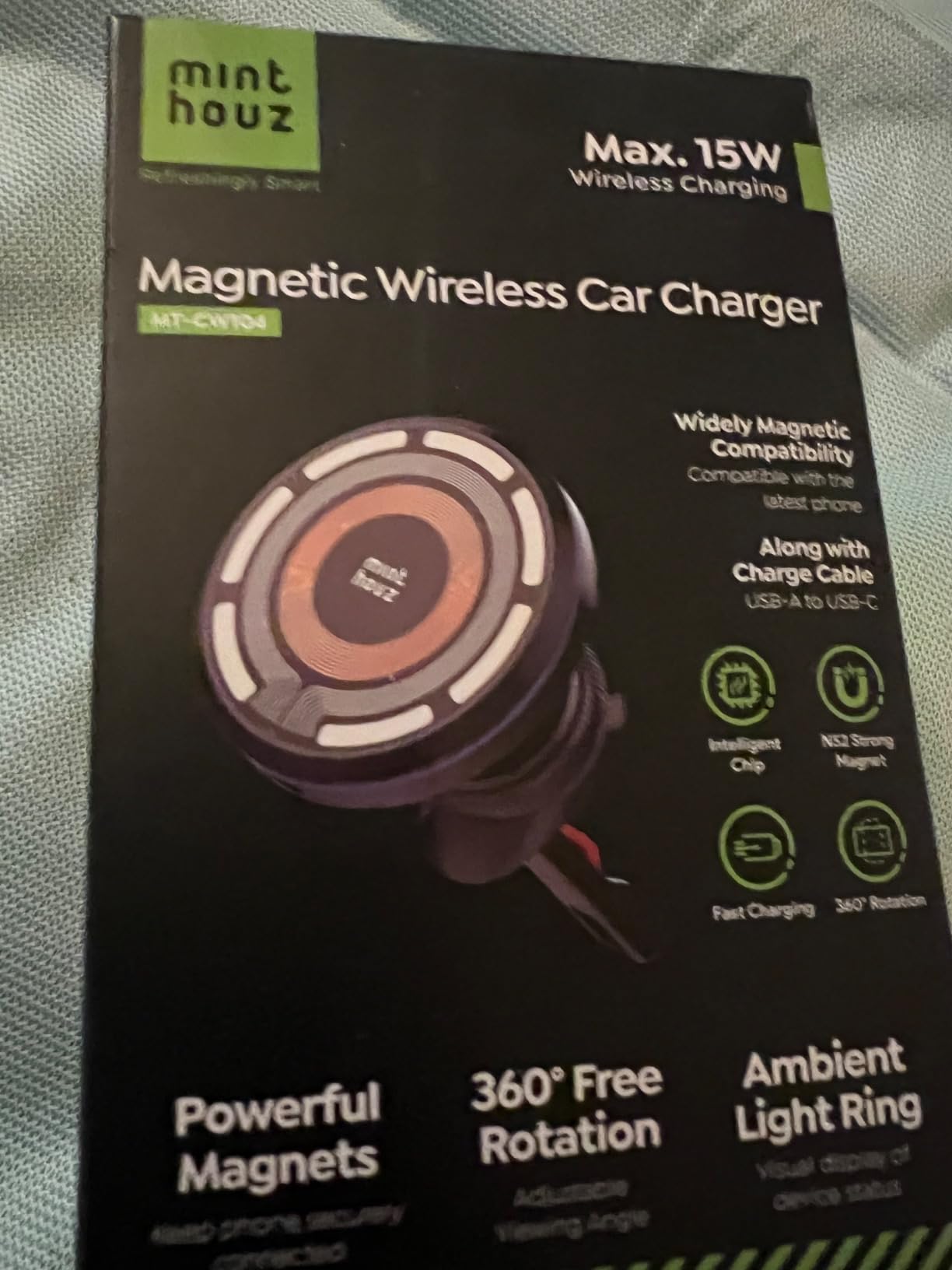 Magnetic Wireless Car Charger, Minthouz 15W Magsafe Car Mount Charger Fast Charging for iPhone 16/15/14/13/12 Series and Other Qi-Certified Phones with a MagSafe Case - Customer Photo 1