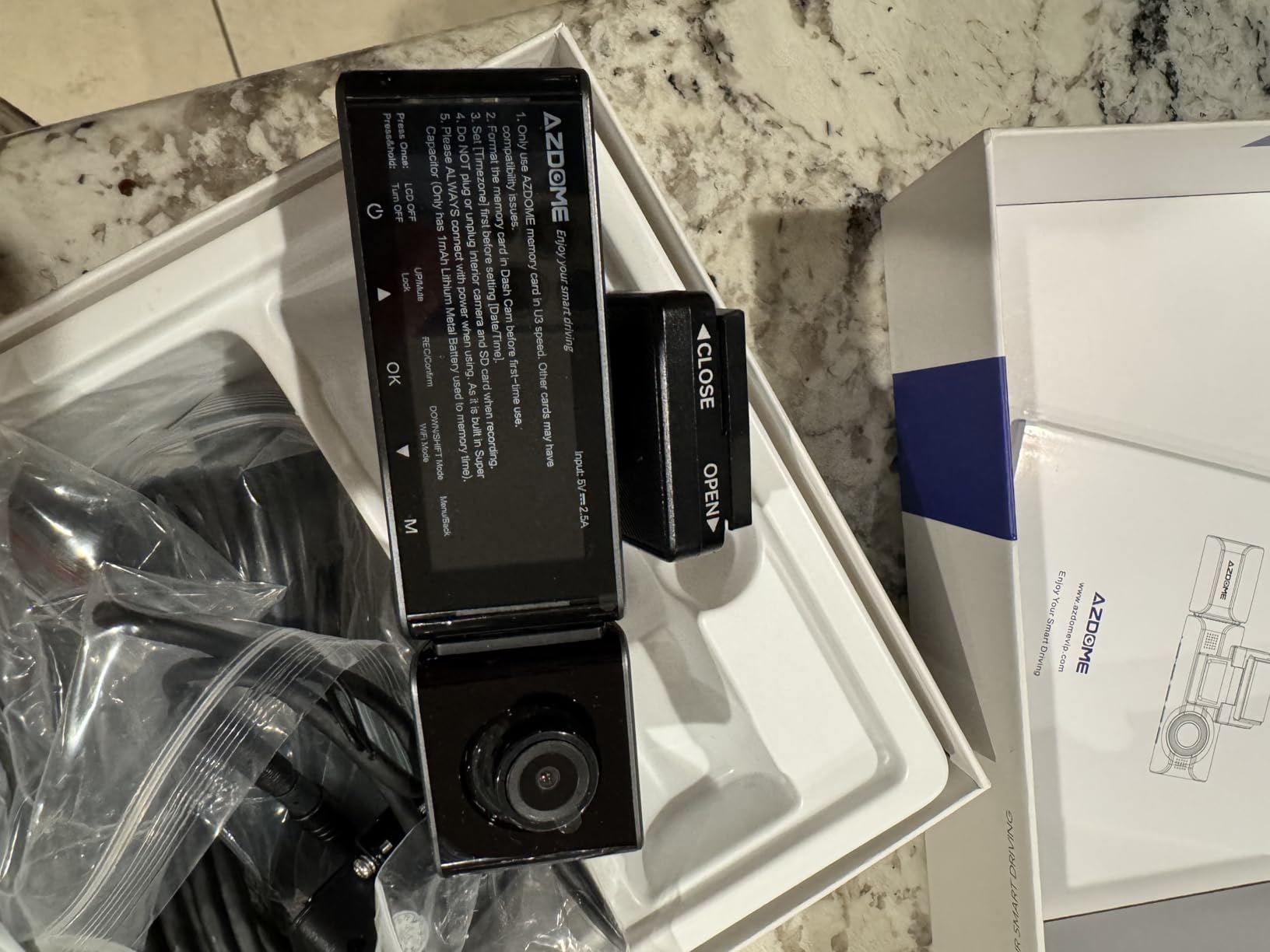 AZDOME M550 Max 4K 3 Channel Dash Cam, Dual STARVIS Sensors, 4K+2.5K+1080P Front and Rear Inside Triple Car Camera, Built-in WiFi GPS, 64GB Card Included, IR Night Vision, WDR, 24H Parking Mode - Customer Photo 2