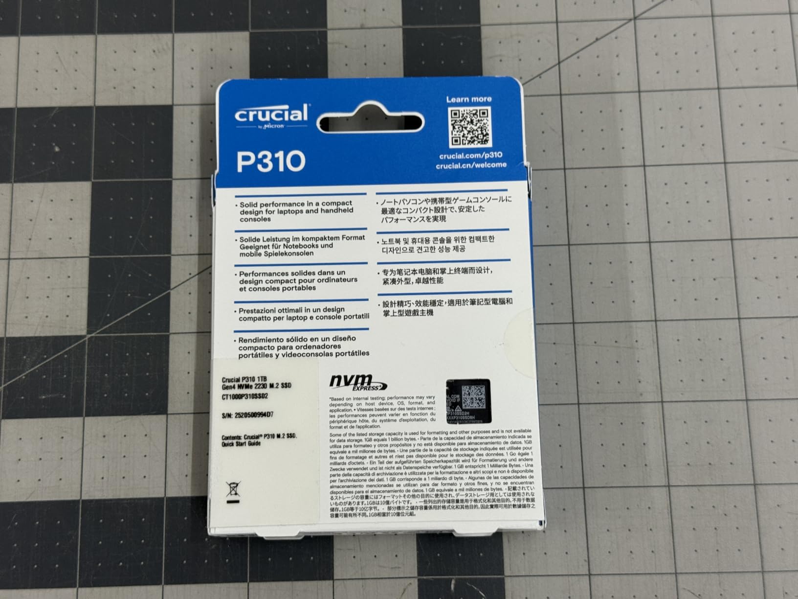 Crucial P310 1TB M.2 2230 SSD, PCIe Gen4 NVMe, Up to 7,100MB/s, Internal Solid State Drive, Ideal for Steam Deck, ASUS ROG Ally, MSI Claw, Mini PCs & Ultrabooks - CT1000P310SSD2 - Customer Photo 5