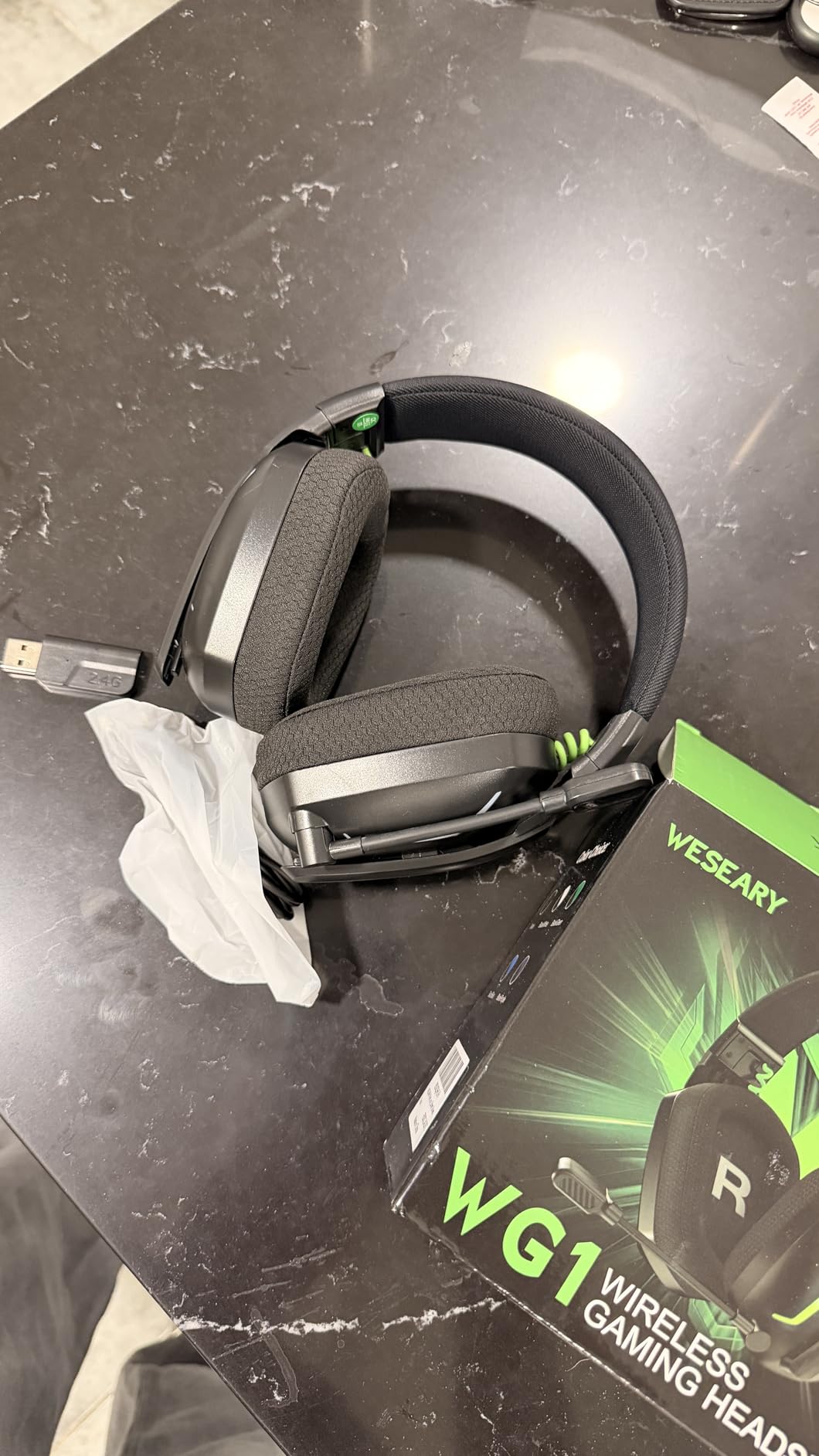 Wireless Gaming Headsets for PC, PS5, PS4, Switch, Mac, 2.4GHz Wireless Gaming Headphone with ENC Noise Canceling Microphone, Bluetooth 5.4, Cool Lighting, 50H Battery, 50mm Drivers - Customer Photo 2