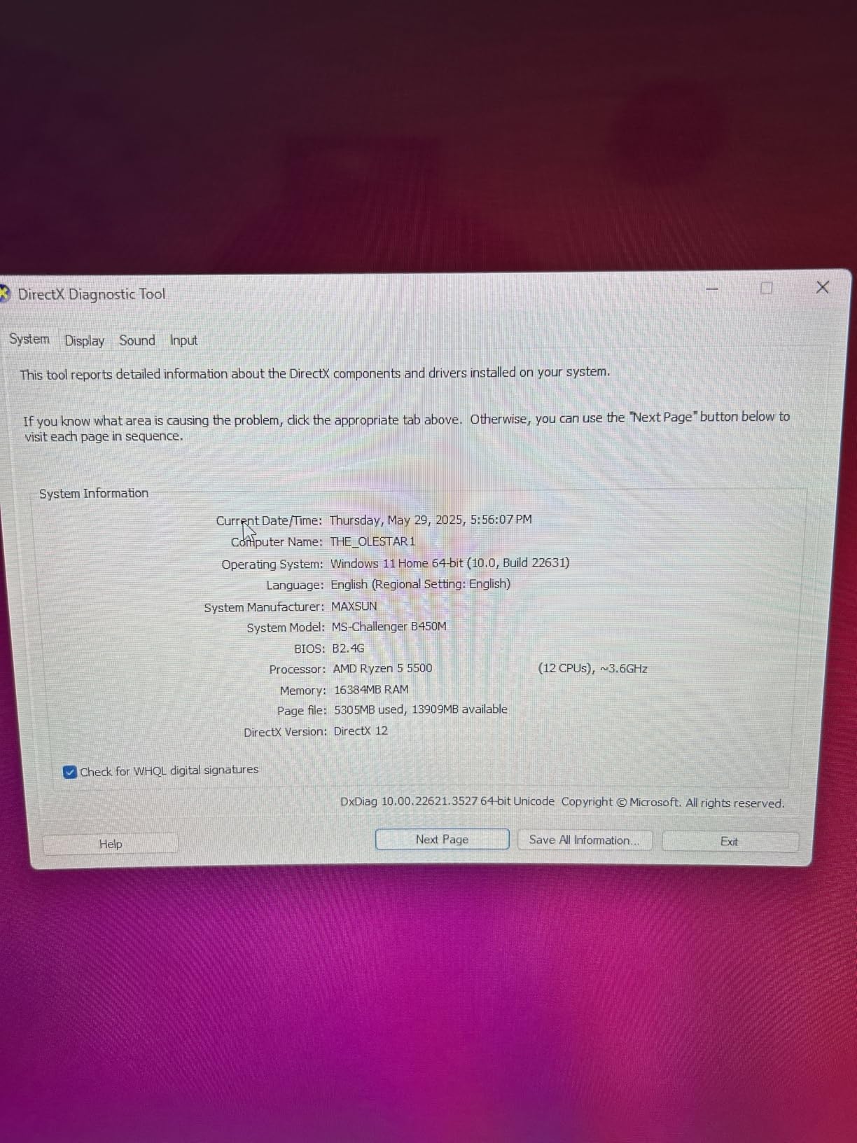 NINGMEI Soul Gaming PC Desktop,AMD Ryzen 7 5700G 8 core 3.8GHz(up to 4.6GHz),AMD Radeon Vega Graphics,16GB DDR4 RAM 3200MHz,1TB NVME SSD,550W PSU, Windows 11 Home 64-bit. - Customer Photo 4