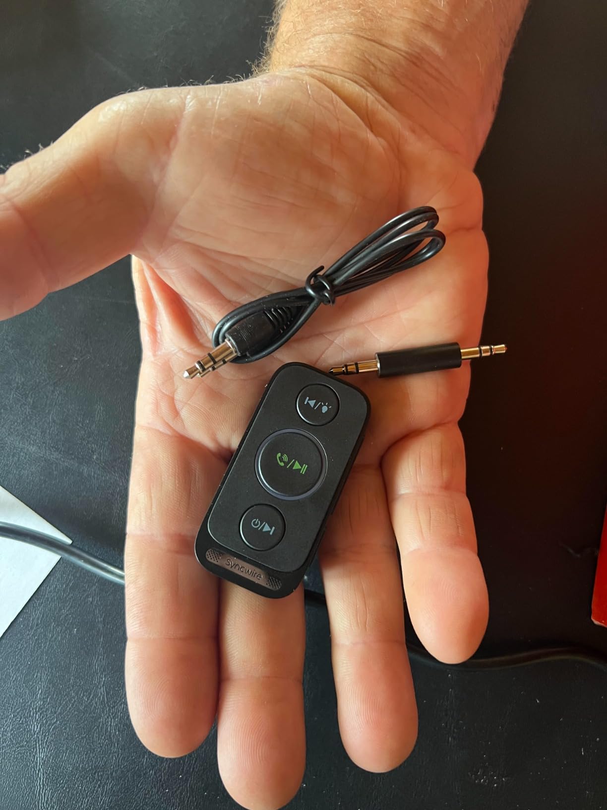 Syncwire Bluetooth 5.4 Receiver for Car, Noise Cancellation Bluetooth 3.5mm Aux Adapter for Car, Wireless Audio Receiver for Home Stereo, Wired Headphone, Hands-Free Call, 22H Battery, Deep Bass - Customer Photo 1