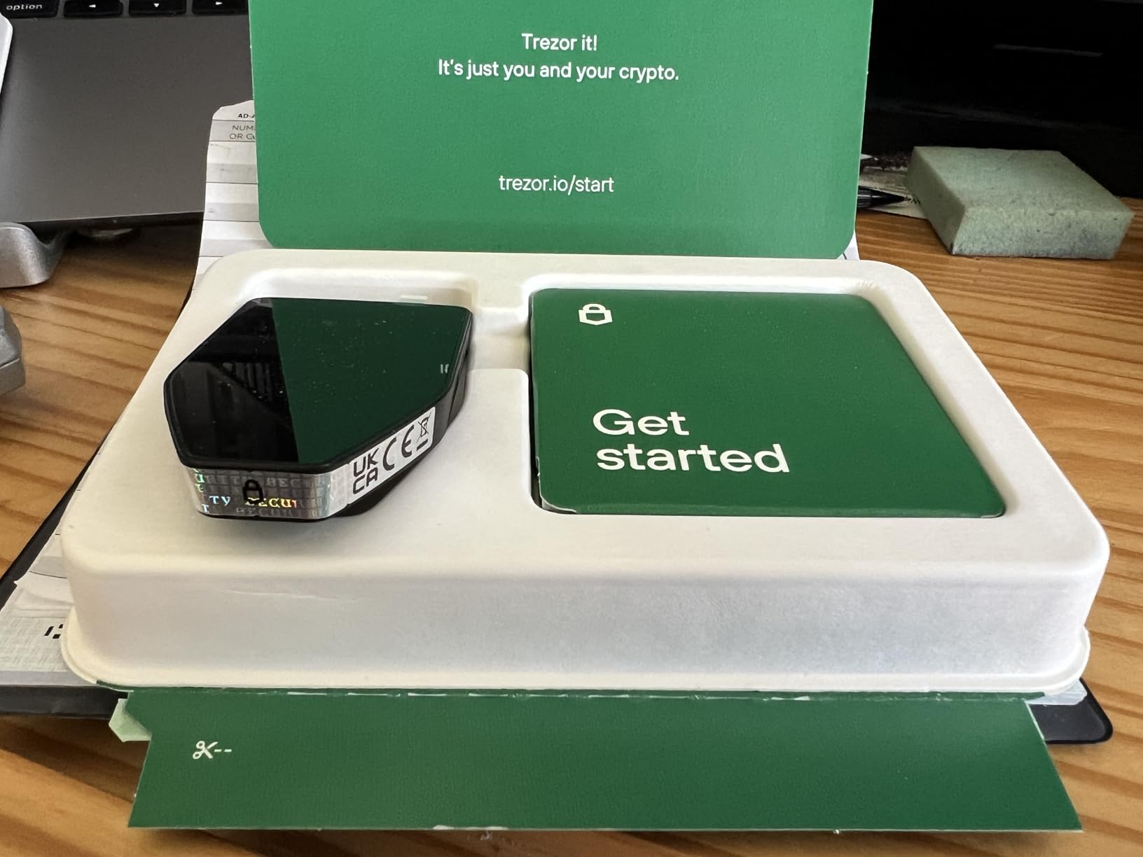 Trezor Safe 5 - Crypto Hardware Wallet with Secure Element & Passphrase, Color Touchscreen and Haptic Feedback, Protect your Bitcoin and Digital Assets (Green Beryl) Customer Review Trezor Safe 5 - Crypto Hardware Wallet with Secure Element & Passphrase, Color Touchscreen and Haptic Feedback, Protect your Bitcoin and Digital Assets (Green Beryl) - Customer Photo 1