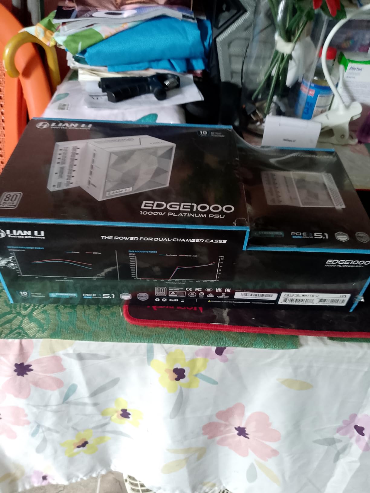 Lian Li Edge Series-1000W Full Modular Power Supply-80 Plus Platinum-ATX 3.0, 3.1-PCIE 5.1-L-Shape Design for Dual Chamber Case-120mm FDB Fan-Supports up to 4X USB Devices-White (EG1000WE.US) - Customer Photo 1