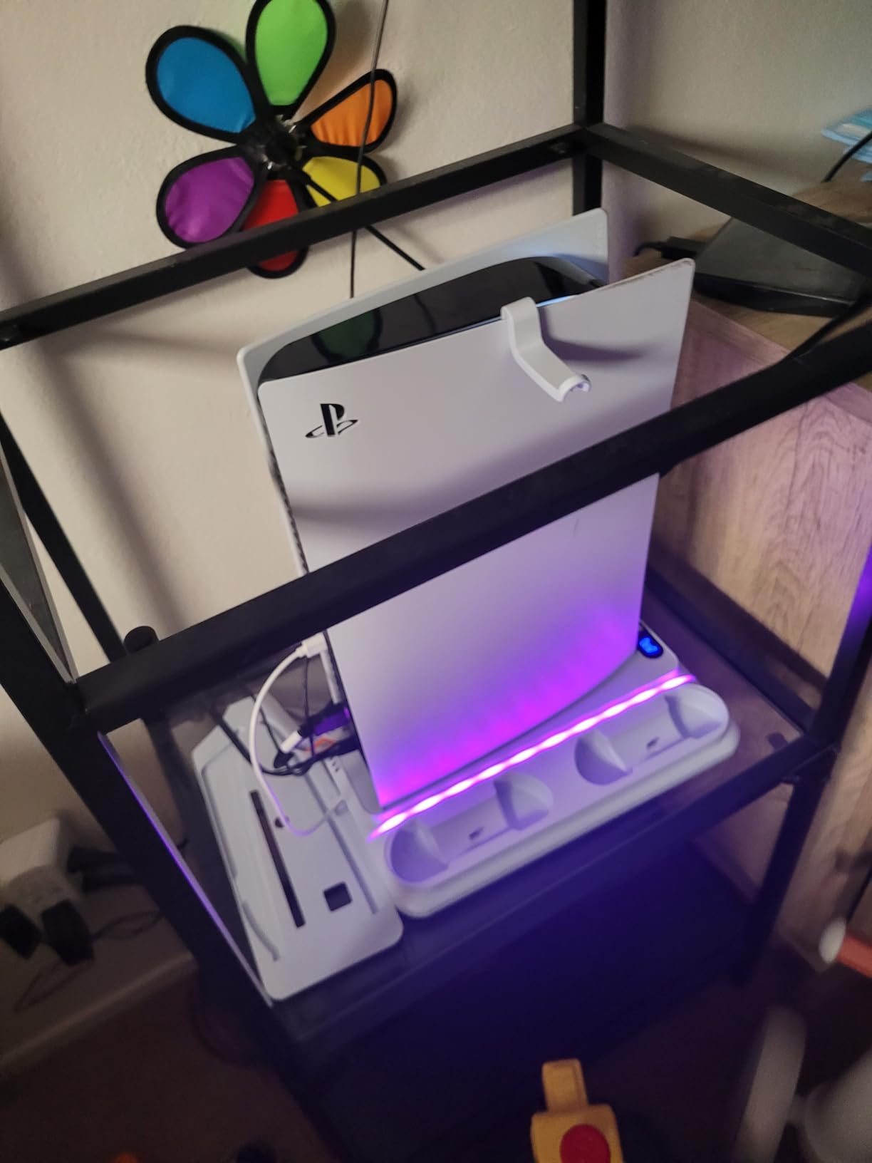 PS5 Cooling Station for PS5/Slim/Pro Disc Digital Console,PS5 Fan Cooling Fan with Dual PS 5 Controller Charger,3 Level Fan, RGB Light,12 Slot, PS5/Slim/Pro Stand for PlayStation 5 Console Accessories - Customer Photo 2