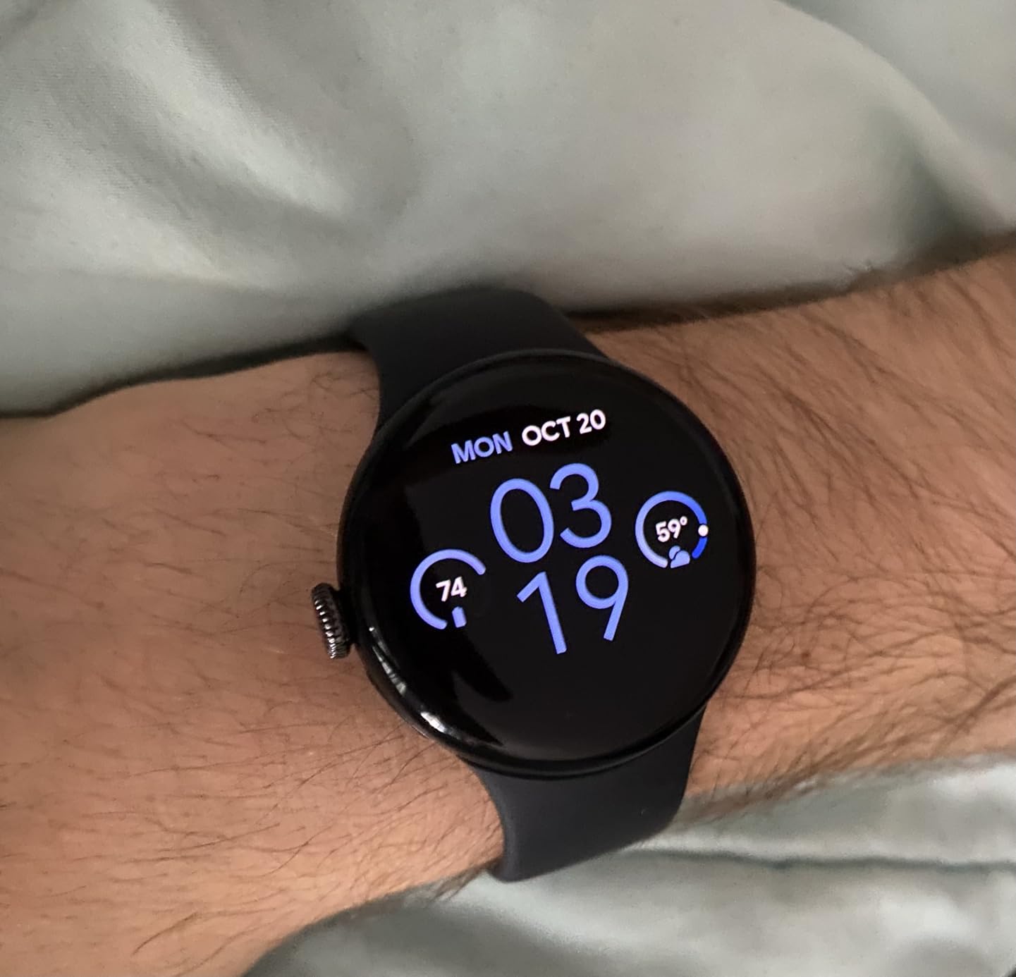 Google Pixel Watch 3 (45mm) 2024 Model, Android Smartwatch, Heart Rate Tracking, Fitbit Advanced Running, Fitness Insights, 24-Hour Battery, Matte Black Aluminum Case, Wi-Fi customer photo 1