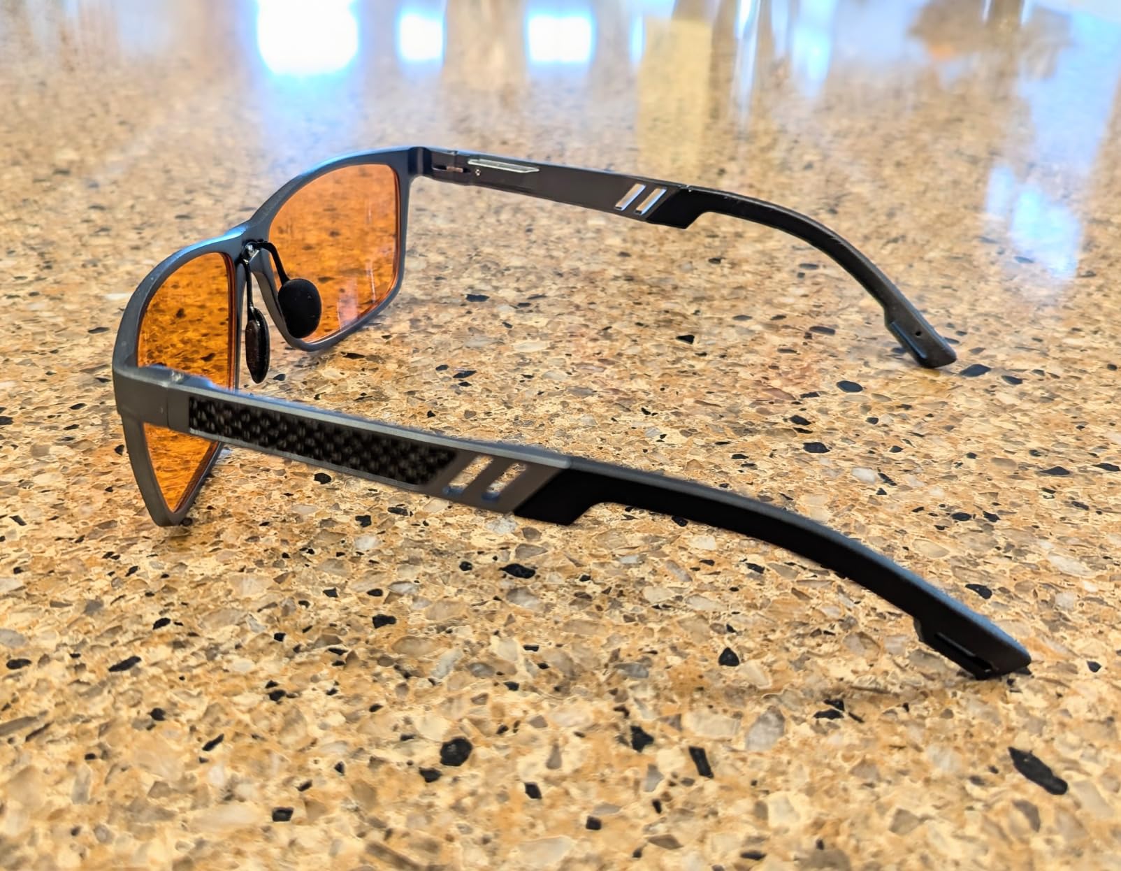 Carbon Blue Light Blocking Glasses Men for Computer, Gaming, Metal Frame Green Light Protection Night Driving Glasses for Man - Customer Photo 1