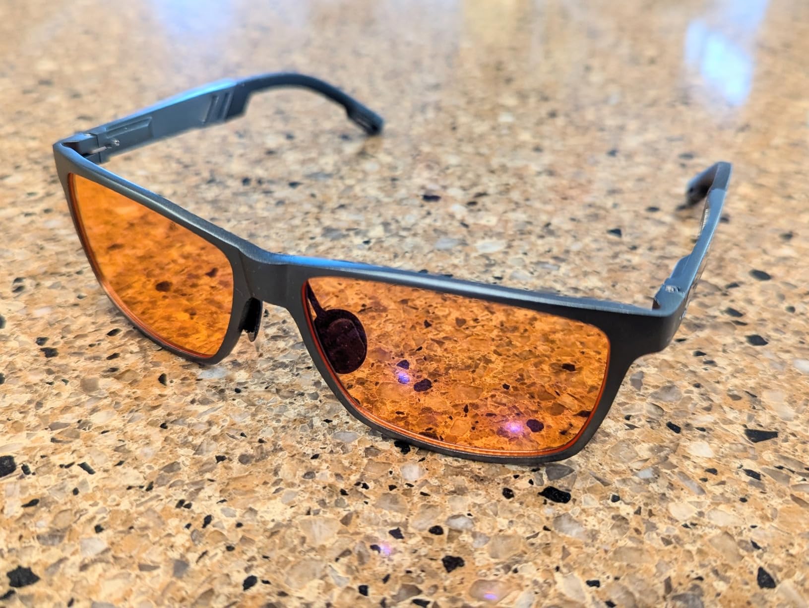 Carbon Blue Light Blocking Glasses Men for Computer, Gaming, Metal Frame Green Light Protection Night Driving Glasses for Man - Customer Photo 2
