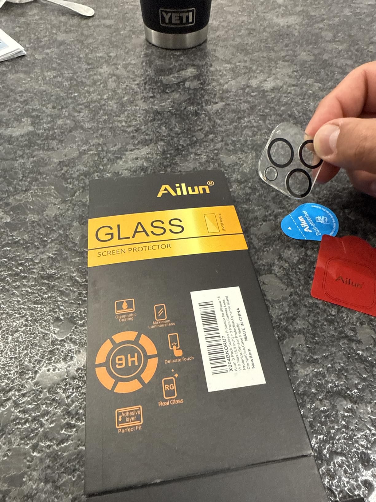 Ailun 3 Pack Screen Protector for iPhone 16 Pro [6.3 inch] + 3 Pack Camera Lens Protector with Installation Frame,Case Friendly Tempered Glass Film,[9H Hardness] - HD - Customer Photo 1