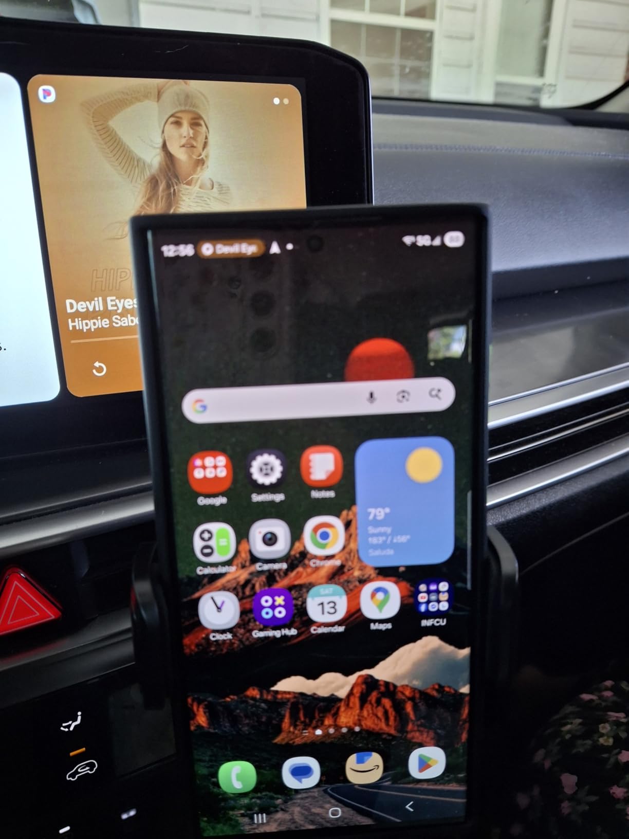 Phone Holders for Your Car with Metal Hook Clip, Air Vent Cell Phone Car Mount 360° Rotation Car Phone Holder Universal Automobile Cradle Fit for iPhone Android and All Smartphones Dark Black - Customer Photo 1