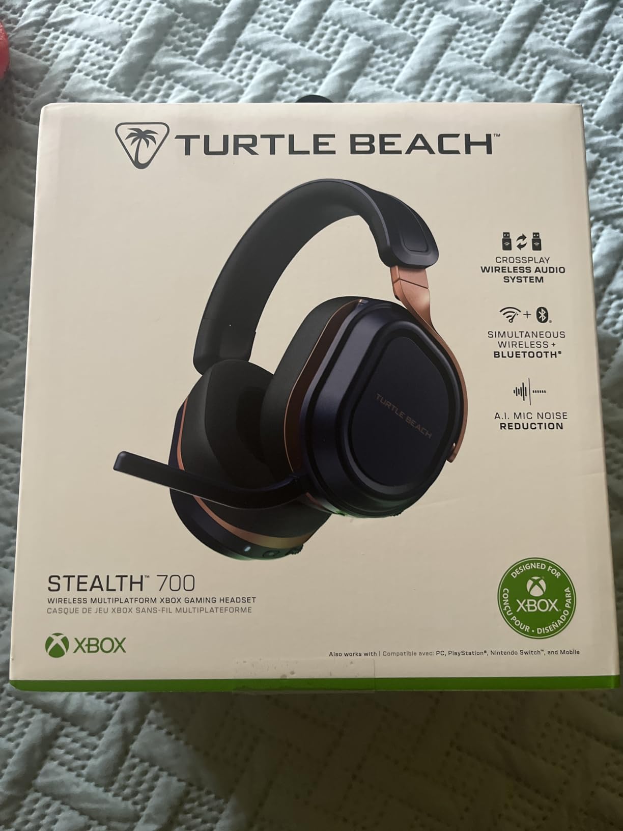 Turtle Beach Stealth 700 Gen 3 Wireless Multiplatform Amplified Gaming Headset for Xbox Series X|S, Xbox One, PC, PS5, Mobile – 60mm Drivers, AI Noise-Cancelling Mic, Bluetooth, 80-Hr Battery – Cobalt - Customer Photo 4