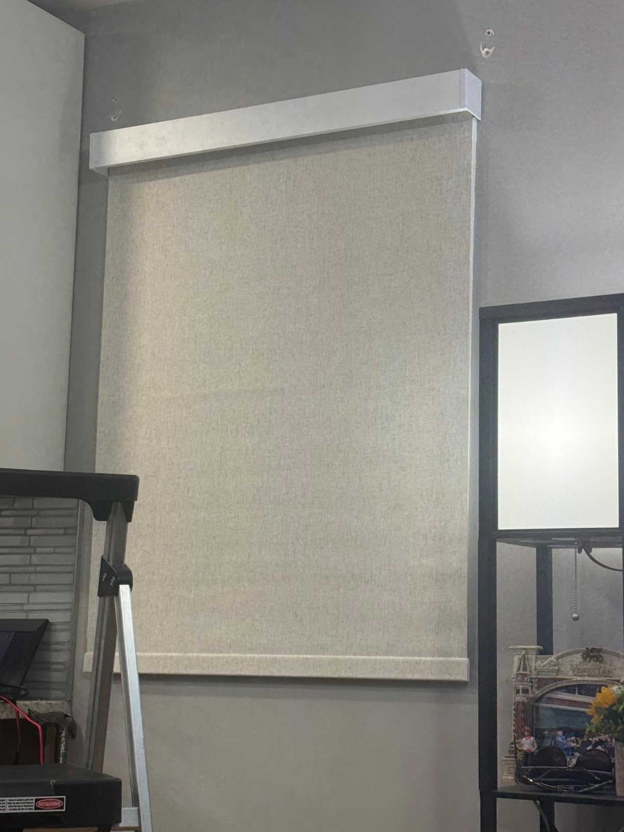 Aprilsmart Motorized Blinds with Remote,100% Blackout Smart Blinds Compatible with Apple HomeKit Alexa Google Home- Voice and app Control,Motorized Roller Shades Custom Size (Linen White-02) - Customer Photo 2