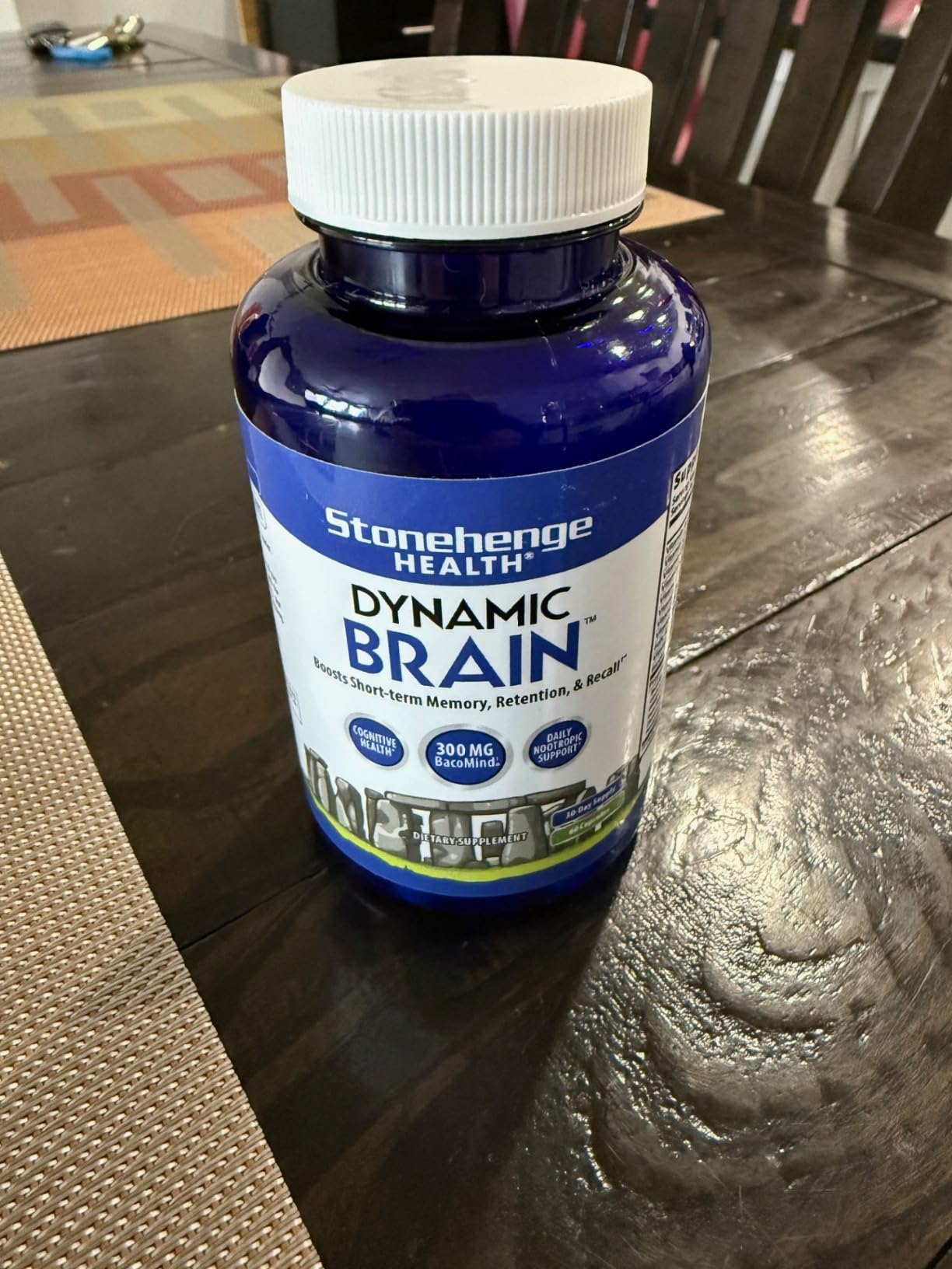 Stonehenge Health Dynamic Brain Supplement – New Formula with BacoMind for Memory Acquisition, Retention, & Recall with 40 Unique Nootropic: Choline, Phosphatidylserine, and Huperzine A - Customer Photo 1
