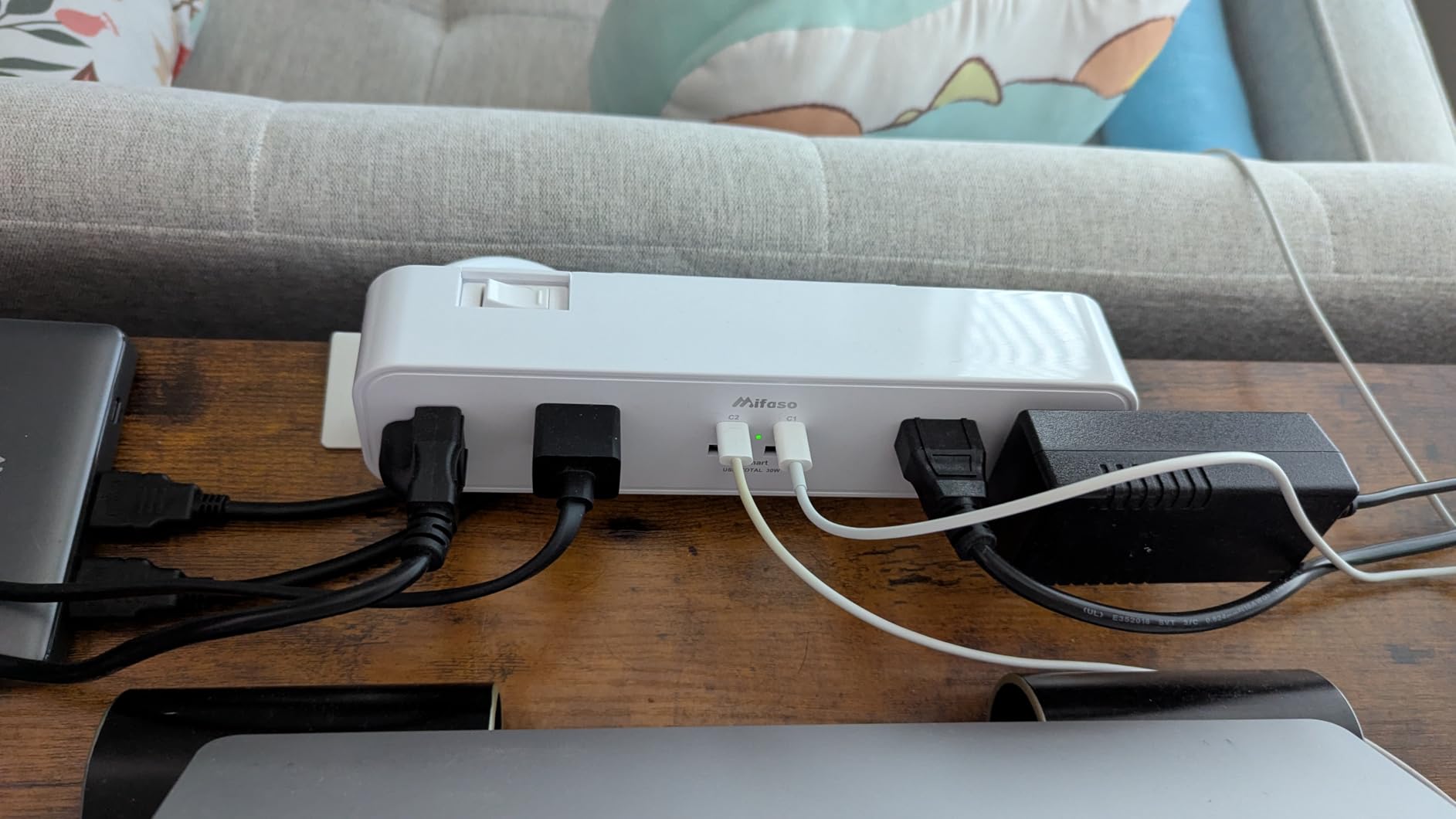 PD30W Desk Clamp Power Strip, Desktop Mount Surge Protector, Fast Charging Station, 5Ft Extension Cord Desk Edge Mount Shelf with 4 Outlets 4 USB Ports (2 USB C), Home Office Accessories Essentials - Customer Photo 1
