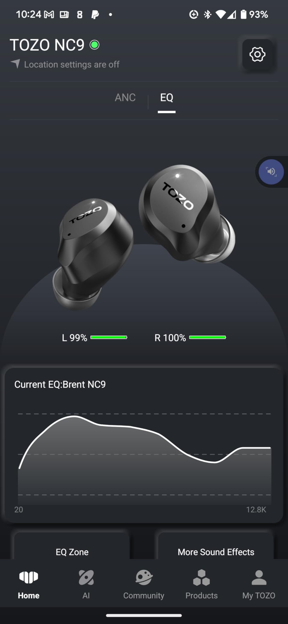 TOZO NC9 Hybrid Active Noise Cancelling Wireless Earbuds, 6 Mics ENC Clear Call, IPX8 Waterproof, in Ear Bluetooth 5.3 Headphones Stereo Bass Ear Buds 59H Playtime with LED Display 32 EQs via APP - Customer Photo 4
