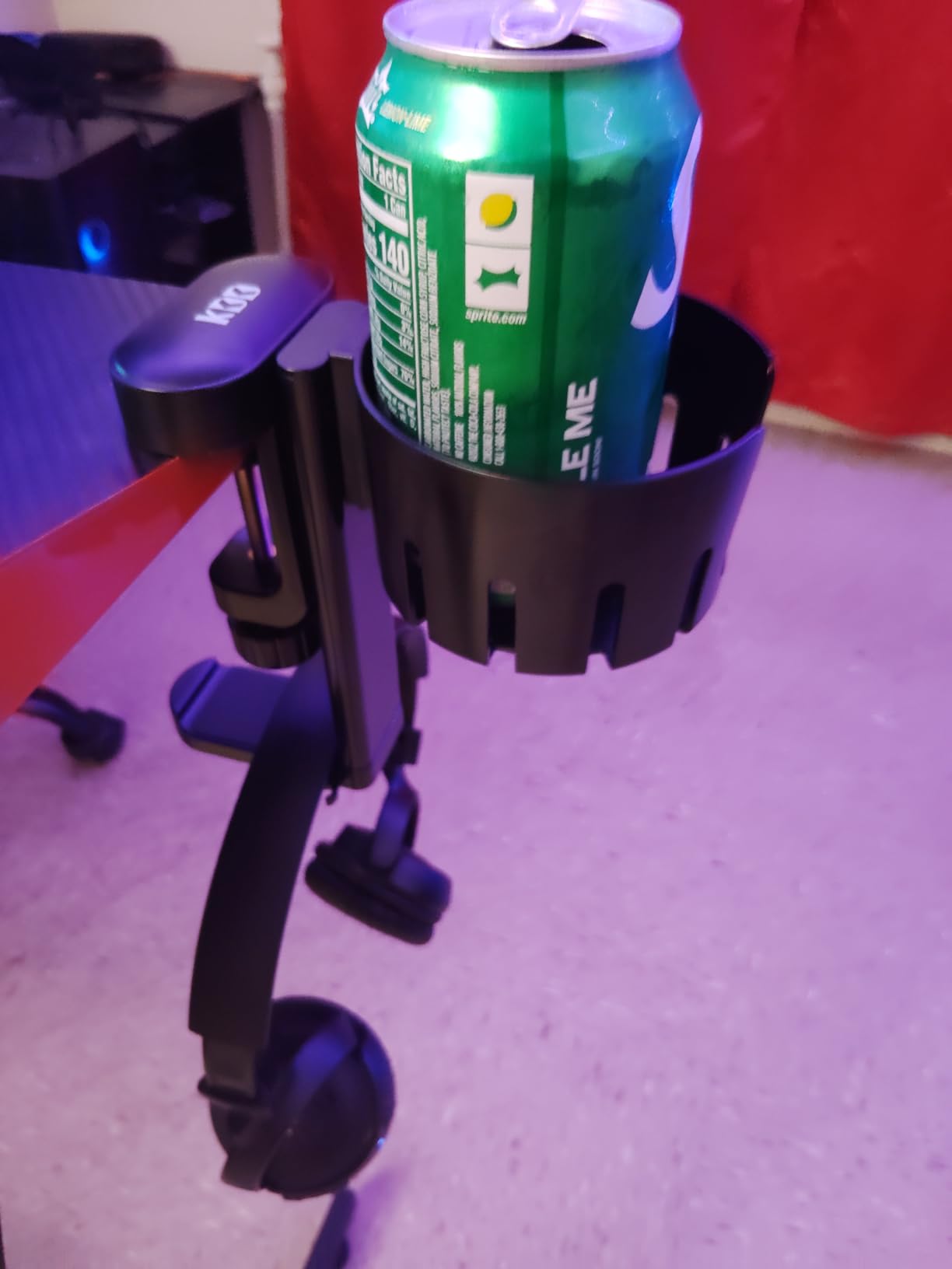 KDD 2 in 1 Headphone Hanger with Desk Cup Holder - Under Desk Clamp Rotatable Headset Holder - Suitable for Coffee Mups, Water Cups, Headphone(Black) - Customer Photo 1