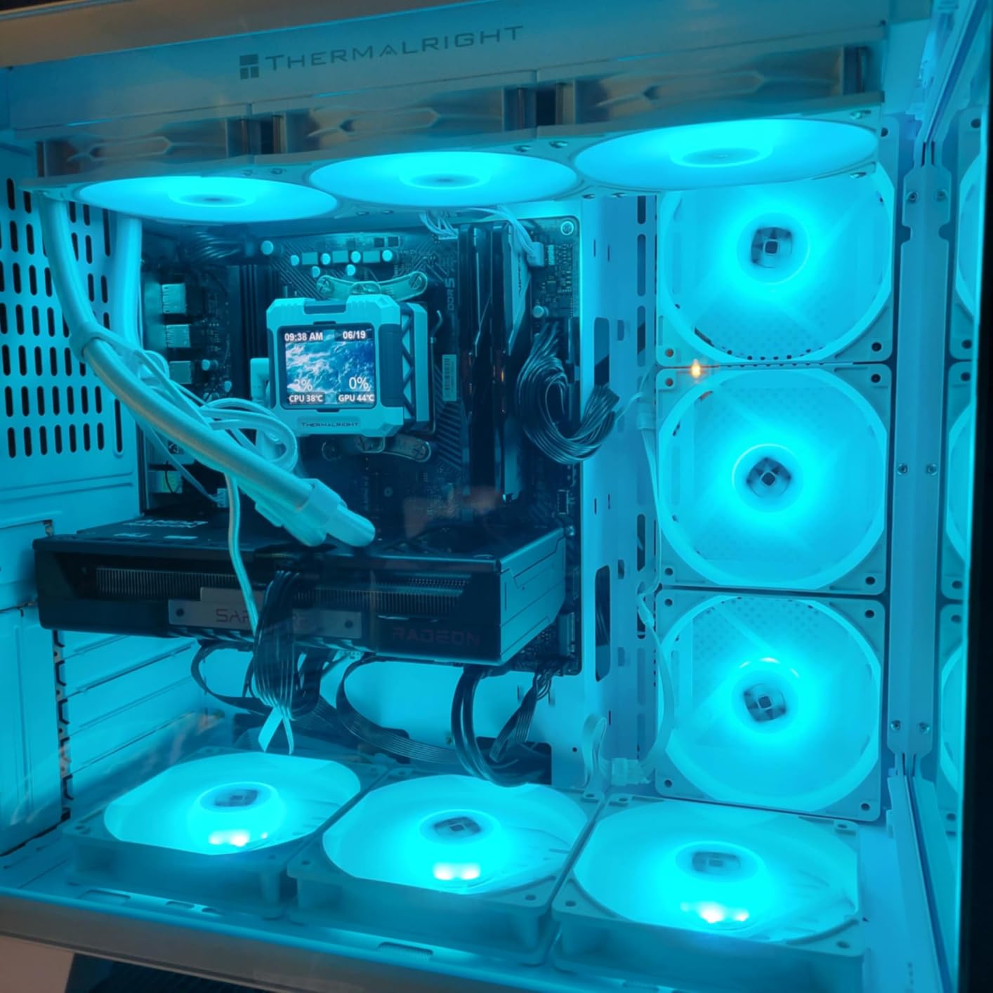 F600 PC Case - Pre-Installed 7 PWM ARGB Fan, ATX Mid-Tower Gaming PC Case, 270° Panoramic Glass with Type-C, FOIFKIN (White, F600) - Customer Photo 2
