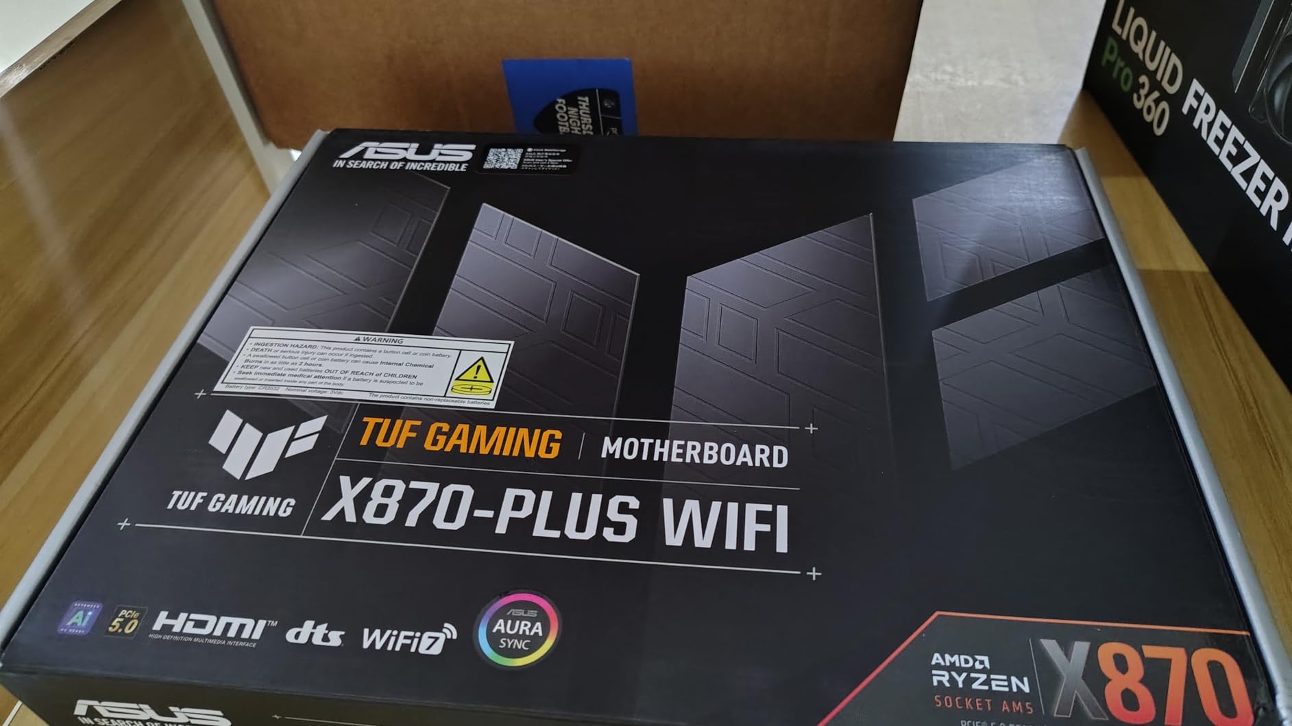 ASUS TUF Gaming X870-PLUS WiFi AMD AM5 X870 ATX Motherboard, 16+2+1, 80A SPS Power Stages, DDR5, PCIe 5.0 Ready, Four M.2 Slots, Wi-Fi 7, 2.5Gb LAN, HDMI, USB4® 40Gbps, SATA 6 Gbps, USB 20Gbps Type-C - Customer Photo 5