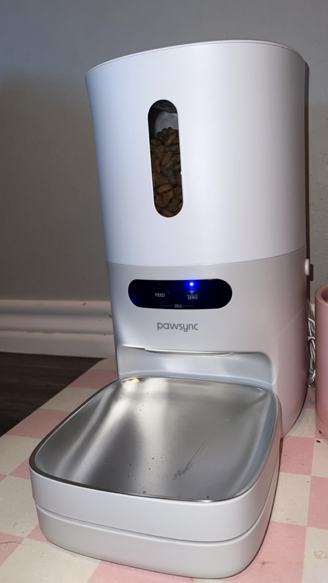 Automatic Cat Feeder, WiFi Smart Scale Tracks Pet's Food Intake, App Control, 3.6L Timed Food Dispenser for Cats and Dogs, Up to 10 Meals Per Day, Stainless Steel Bowl, Dual Power Supply - Customer Photo 1
